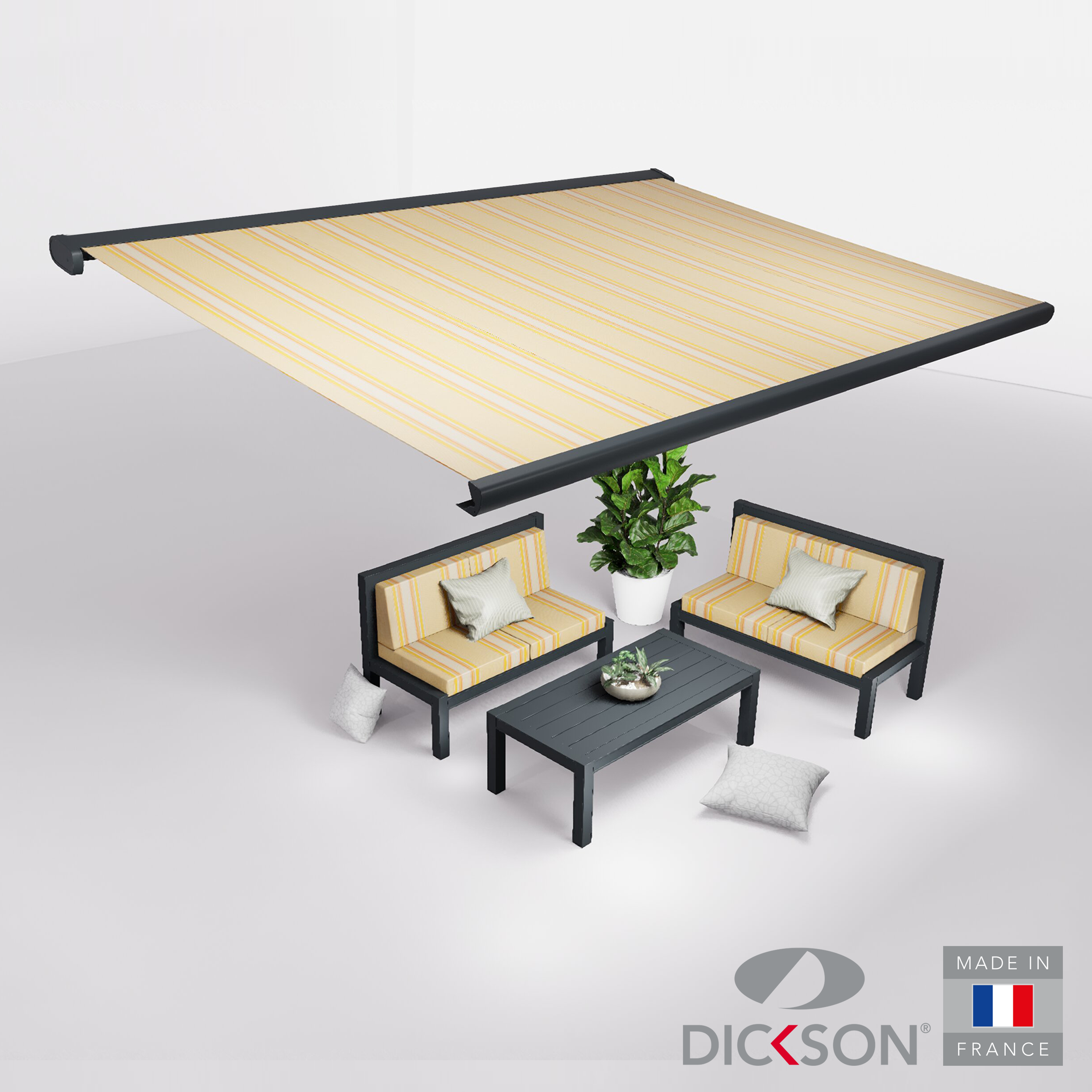 Ensemble Store banne et salon de jardin MEEL - 4 places Canapés