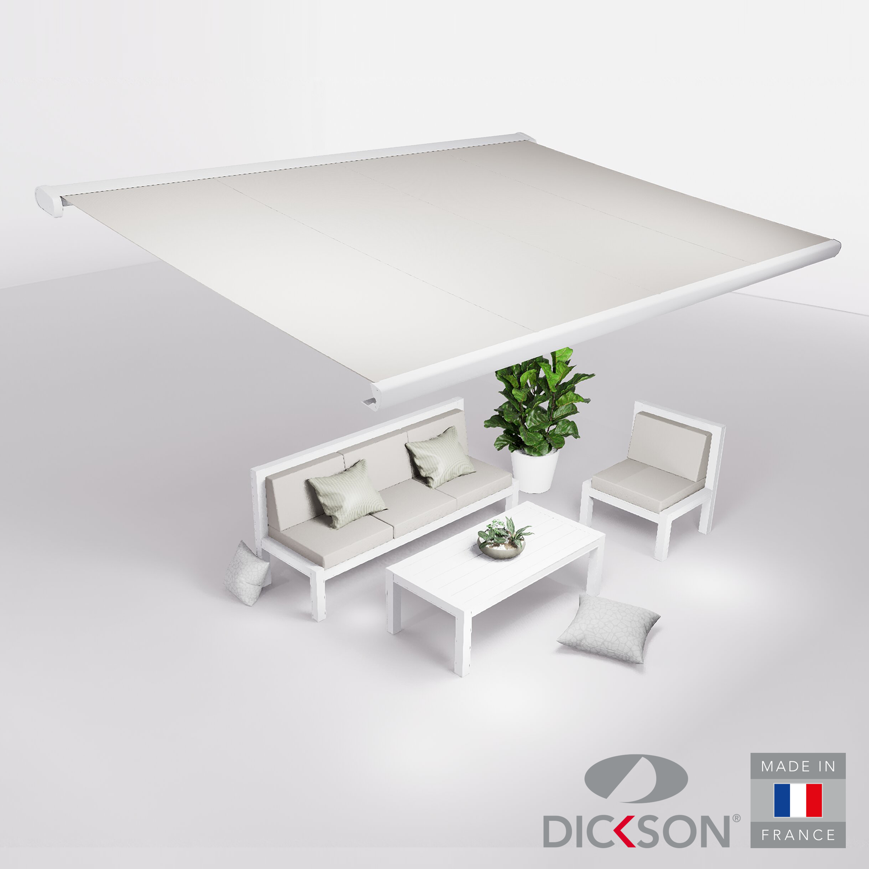 Ensemble Store banne et salon de jardin MEEL - 4 places