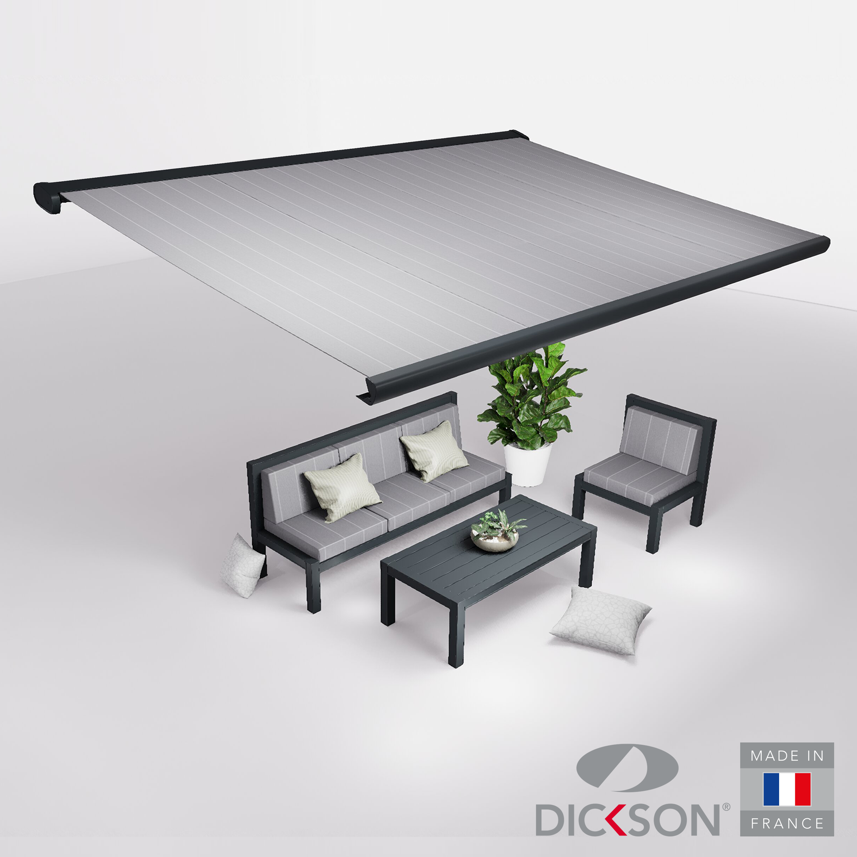 Ensemble Store banne et salon de jardin MEEL - 4 places