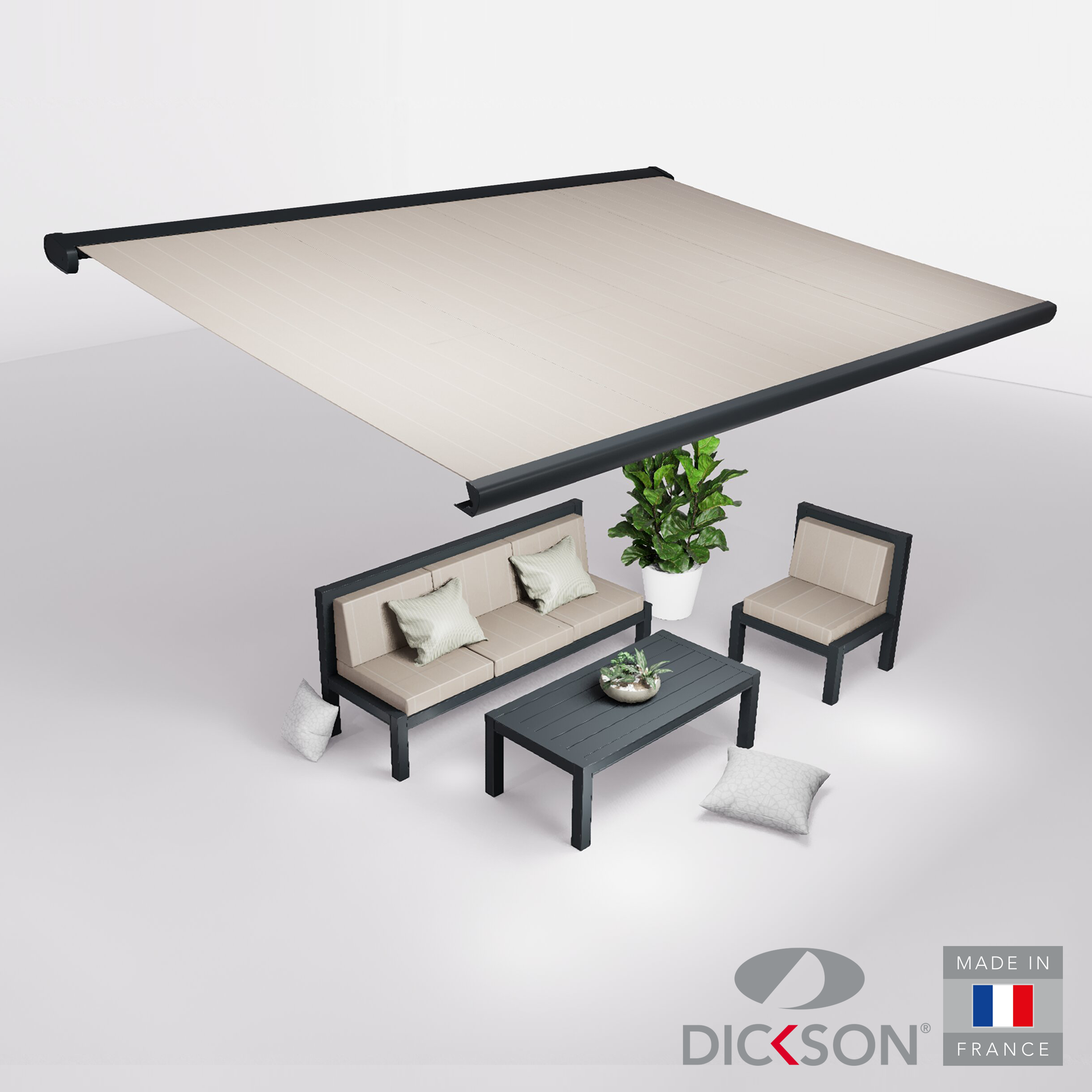 Ensemble Store banne et salon de jardin MEEL - 4 places