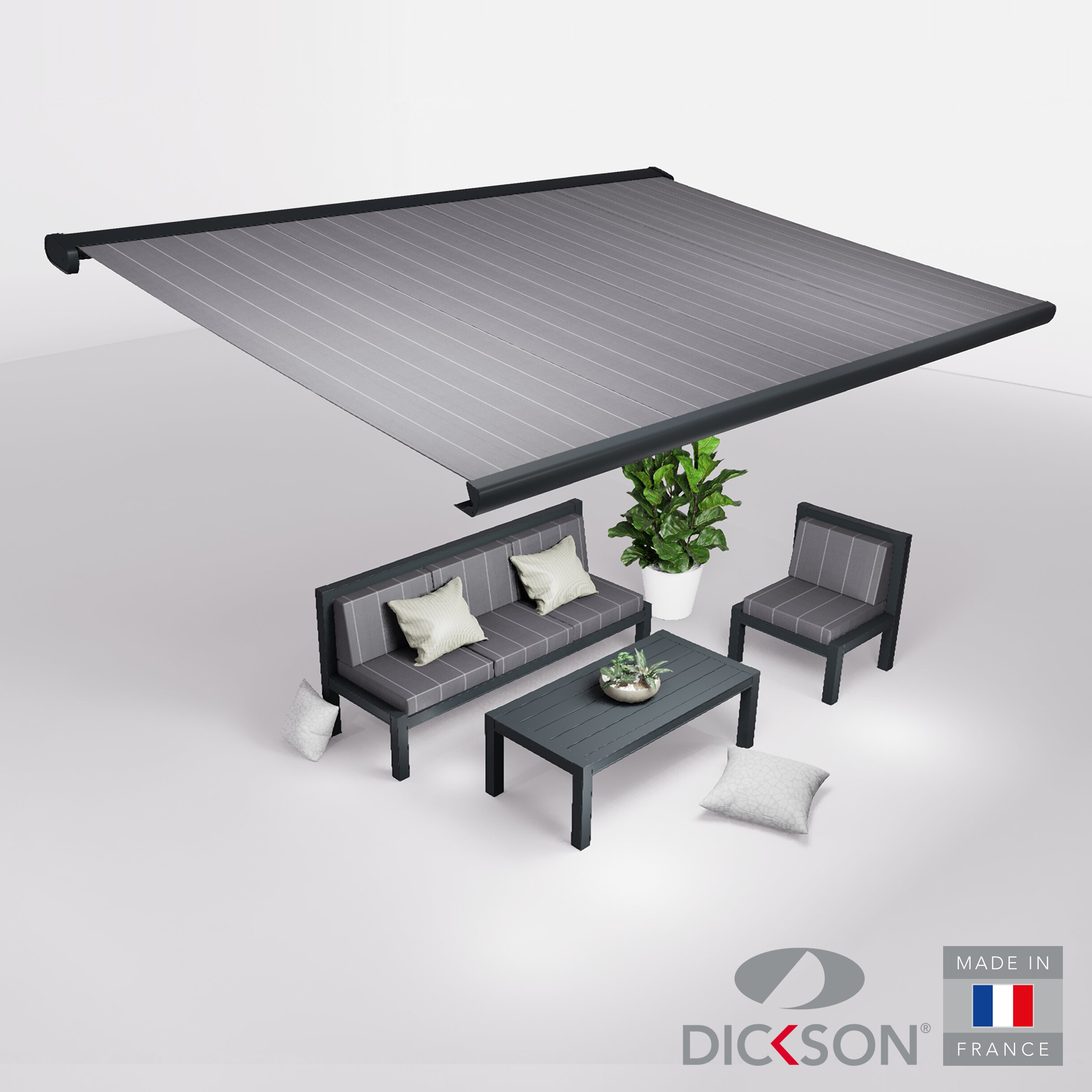 Ensemble Store banne et salon de jardin MEEL - 4 places