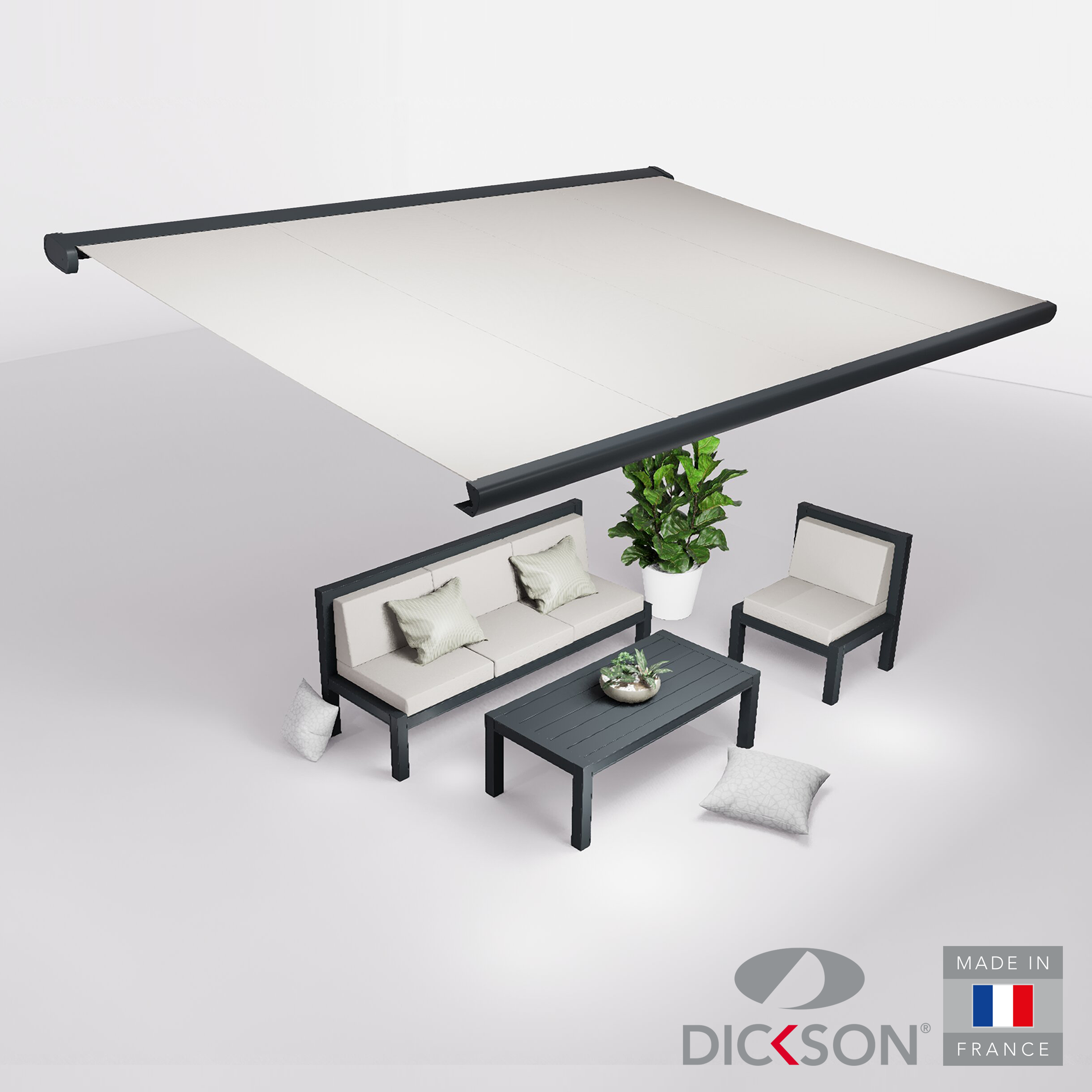 Ensemble Store banne et salon de jardin MEEL - 4 places