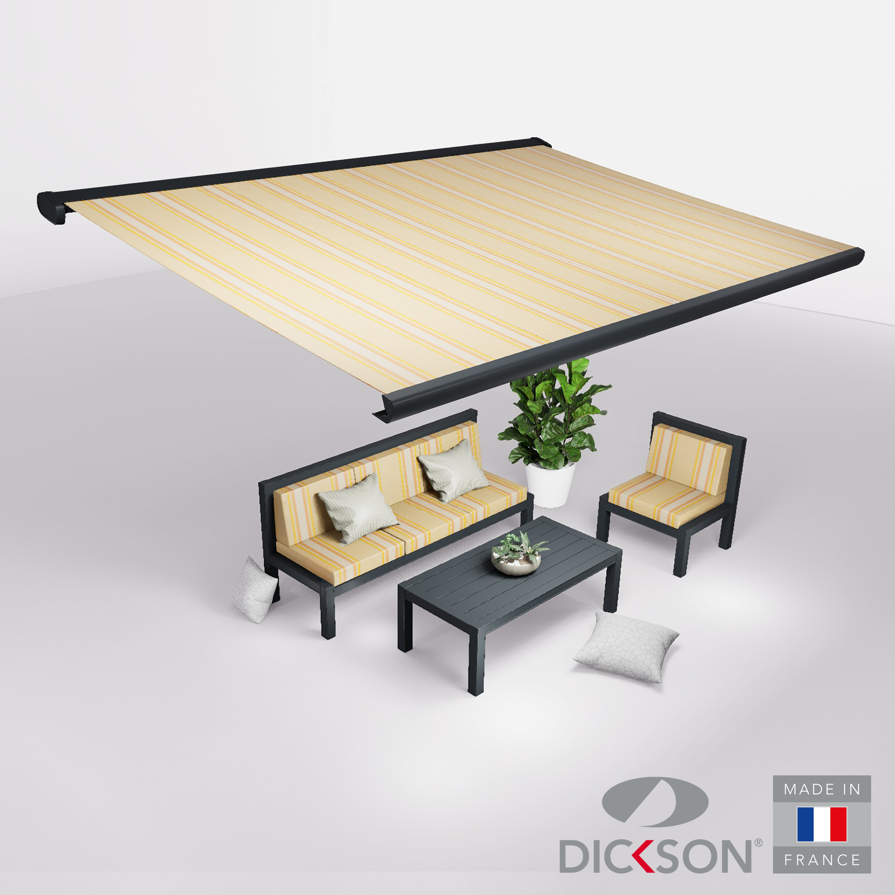 Ensemble Store banne et salon de jardin MEEL - 4 places