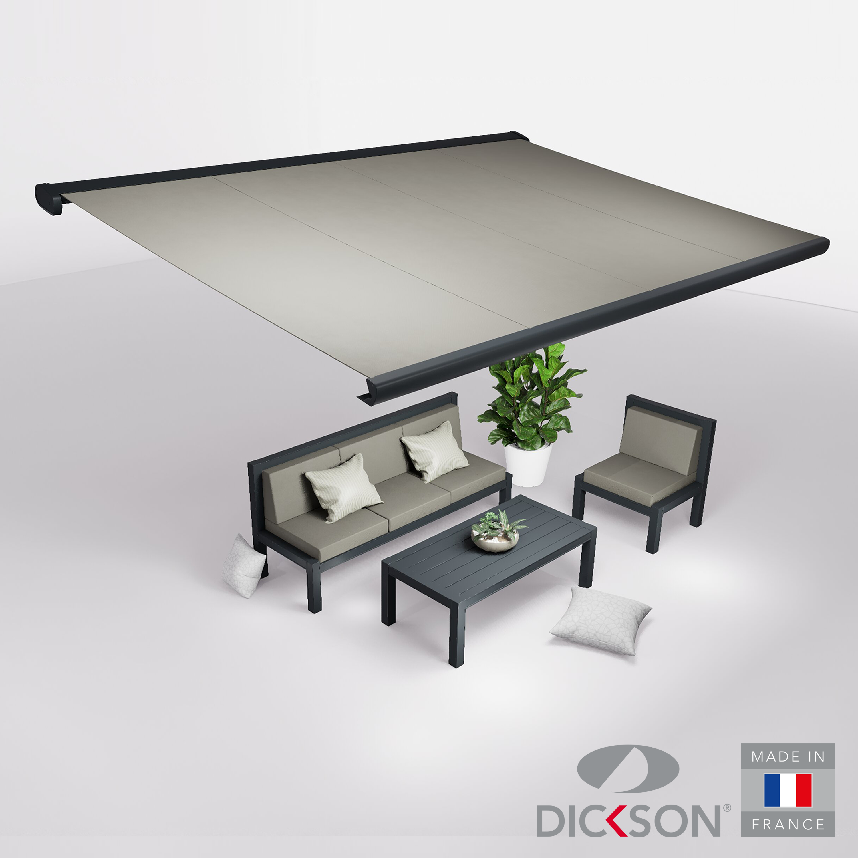 Ensemble Store banne et salon de jardin MEEL - 4 places