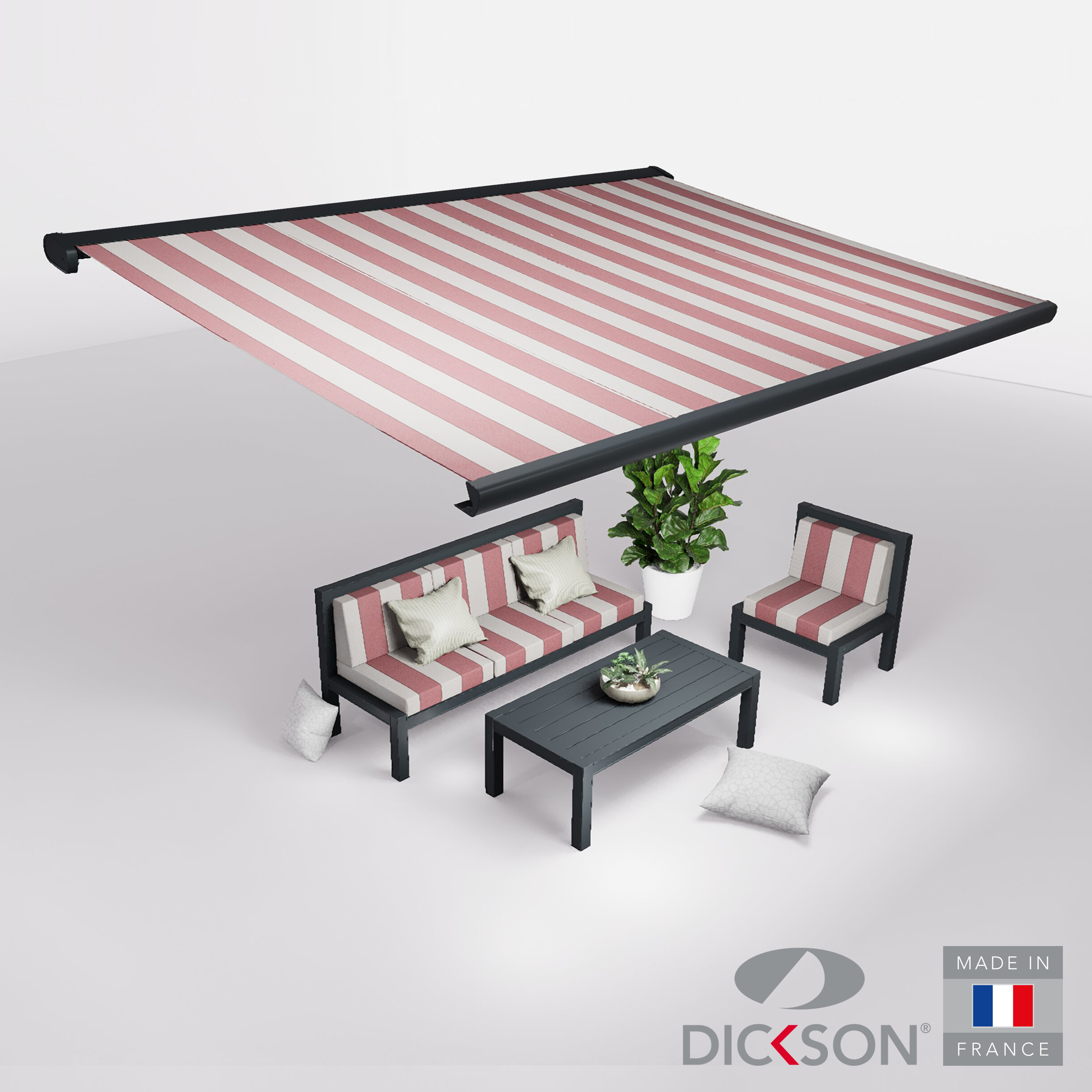 Ensemble Store banne et salon de jardin MEEL - 4 places