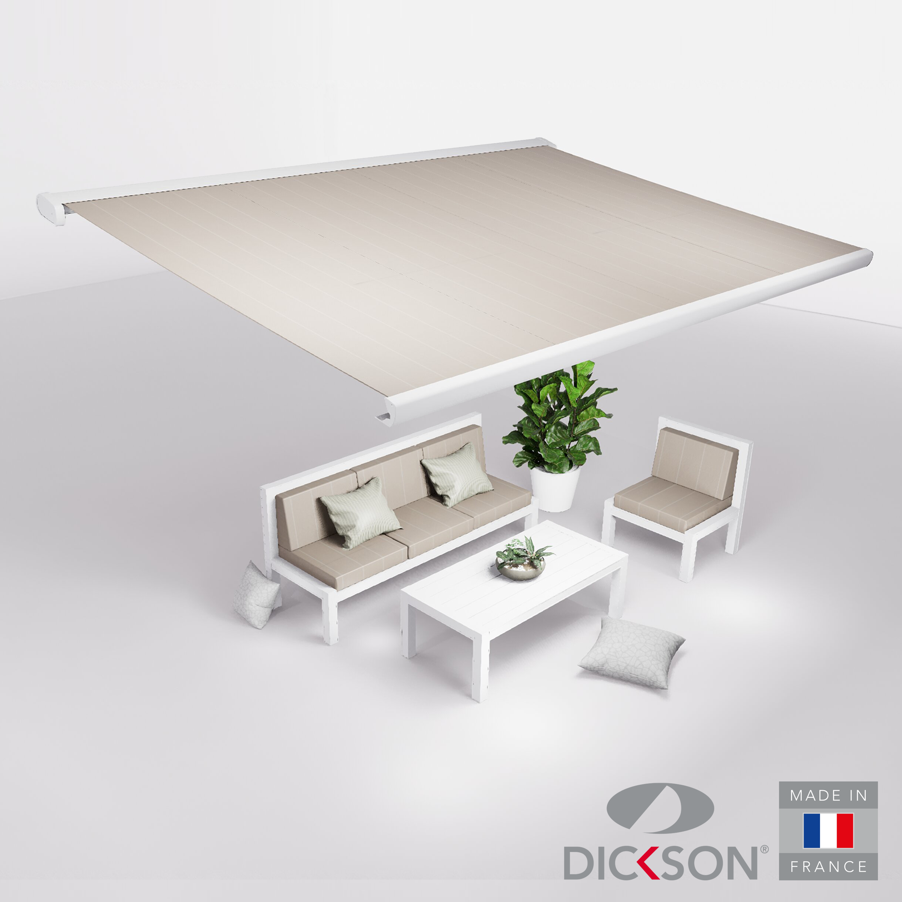 Ensemble Store banne et salon de jardin MEEL - 4 places