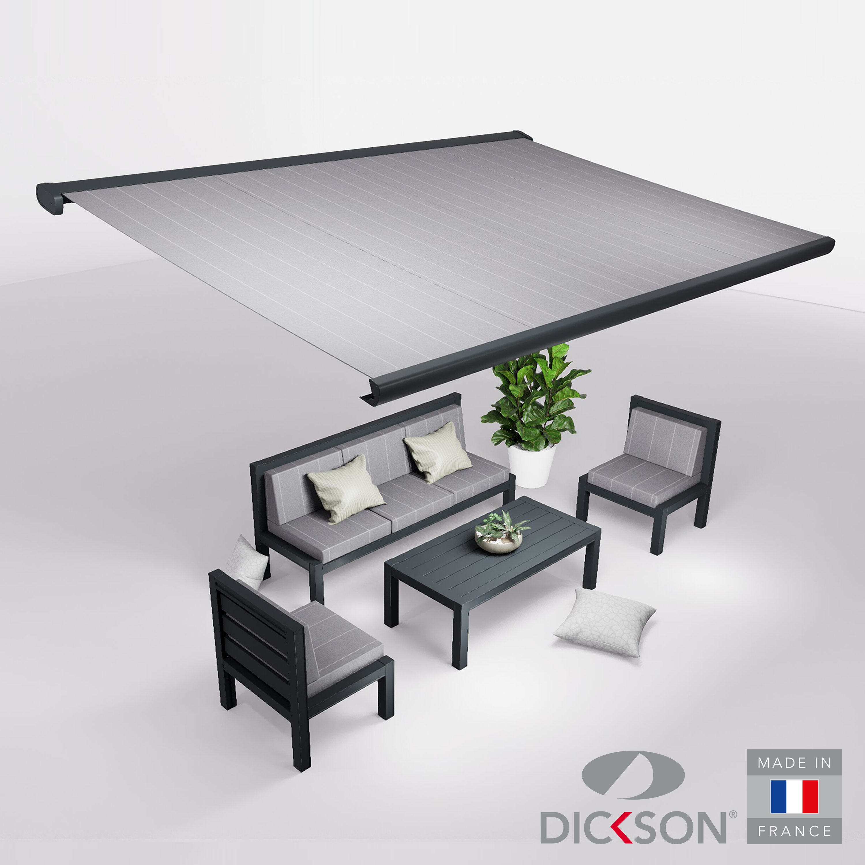 Ensemble Store banne et salon de jardin MEEL - 5 places