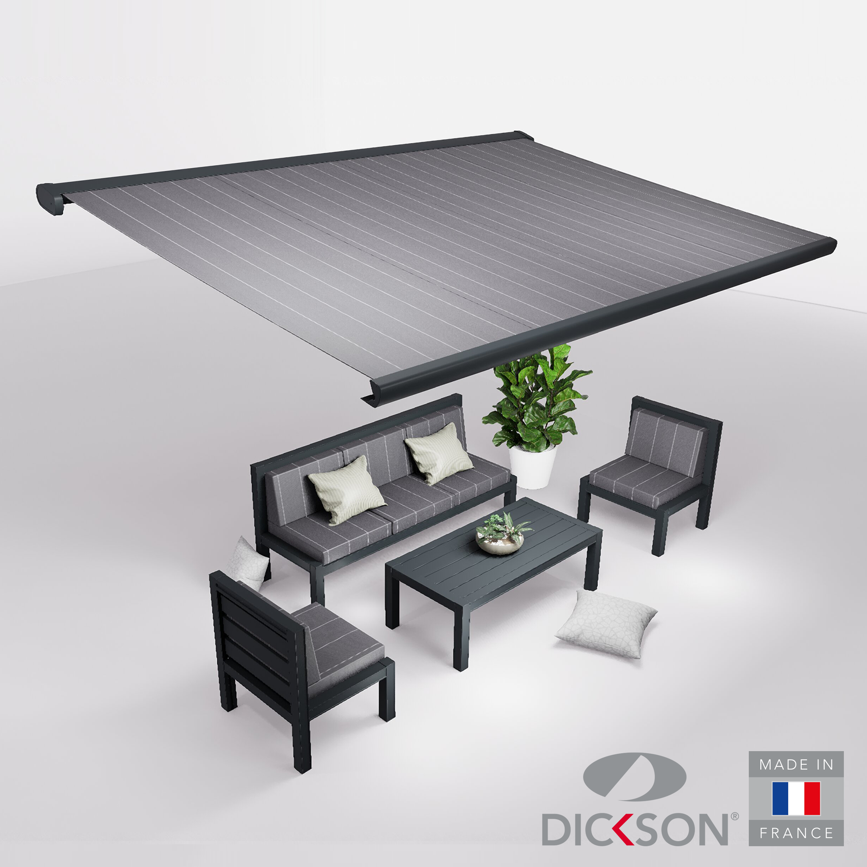 Ensemble Store banne et salon de jardin MEEL - 5 places
