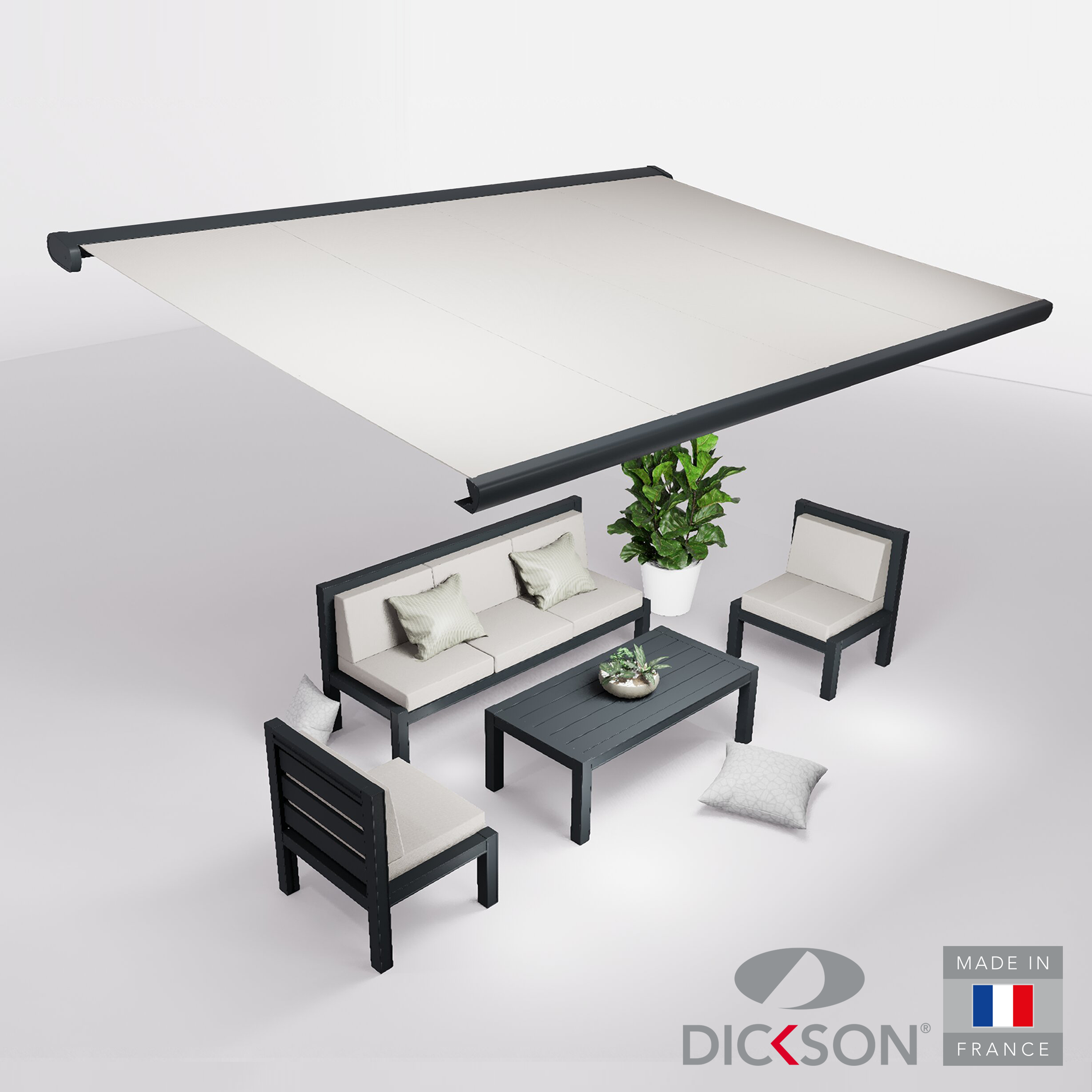 Ensemble Store banne et salon de jardin MEEL - 5 places