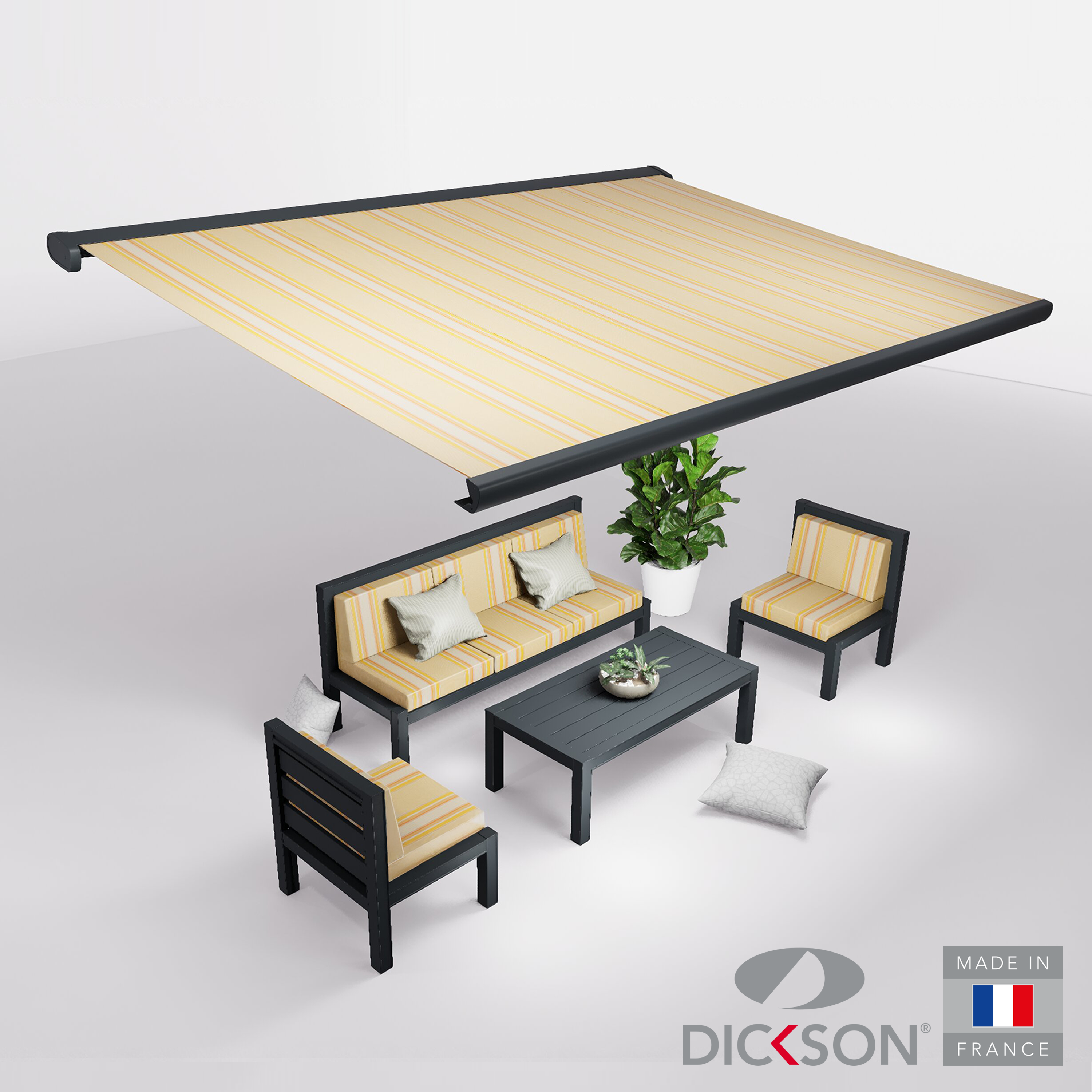 Ensemble Store banne et salon de jardin MEEL - 5 places