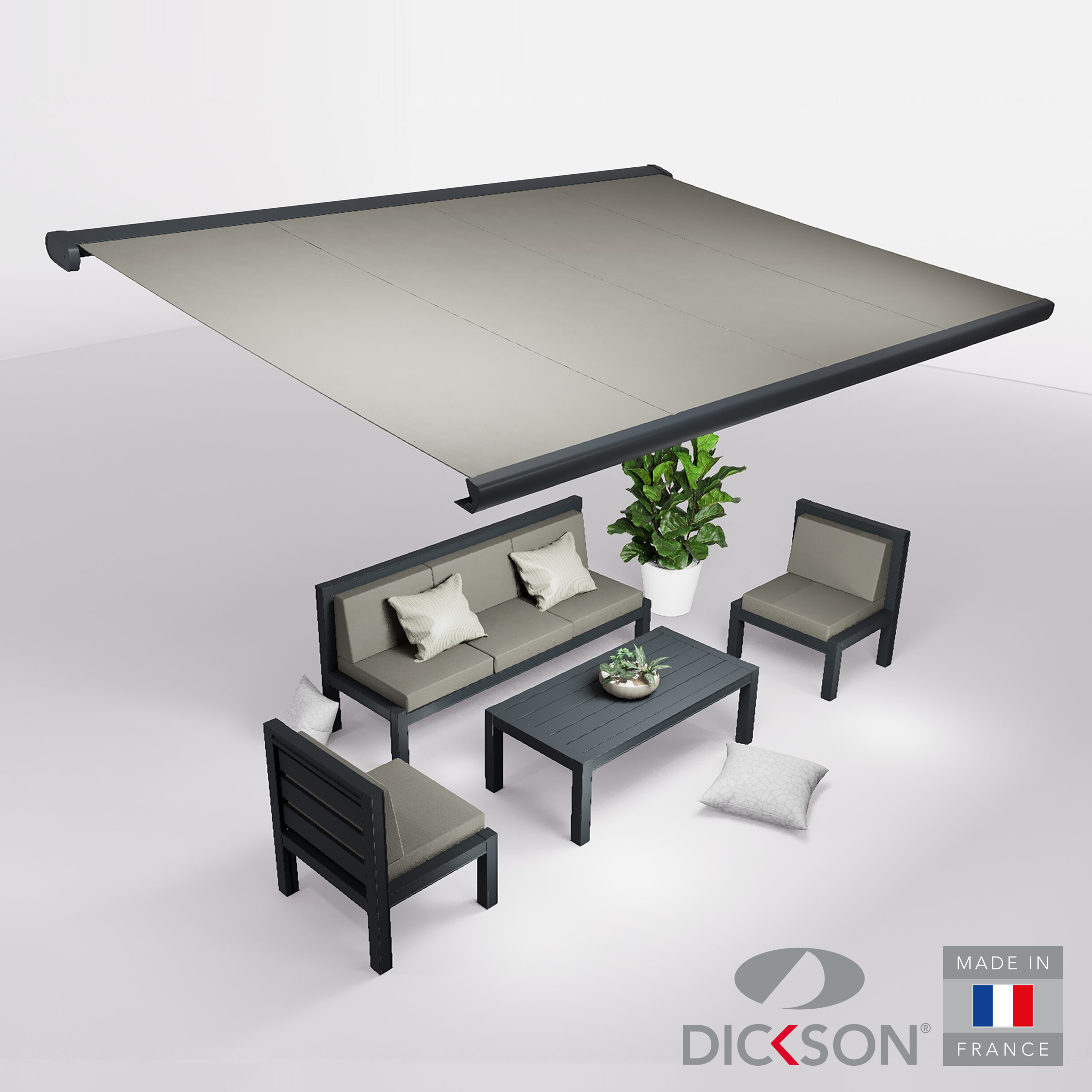 Ensemble Store banne et salon de jardin MEEL - 5 places