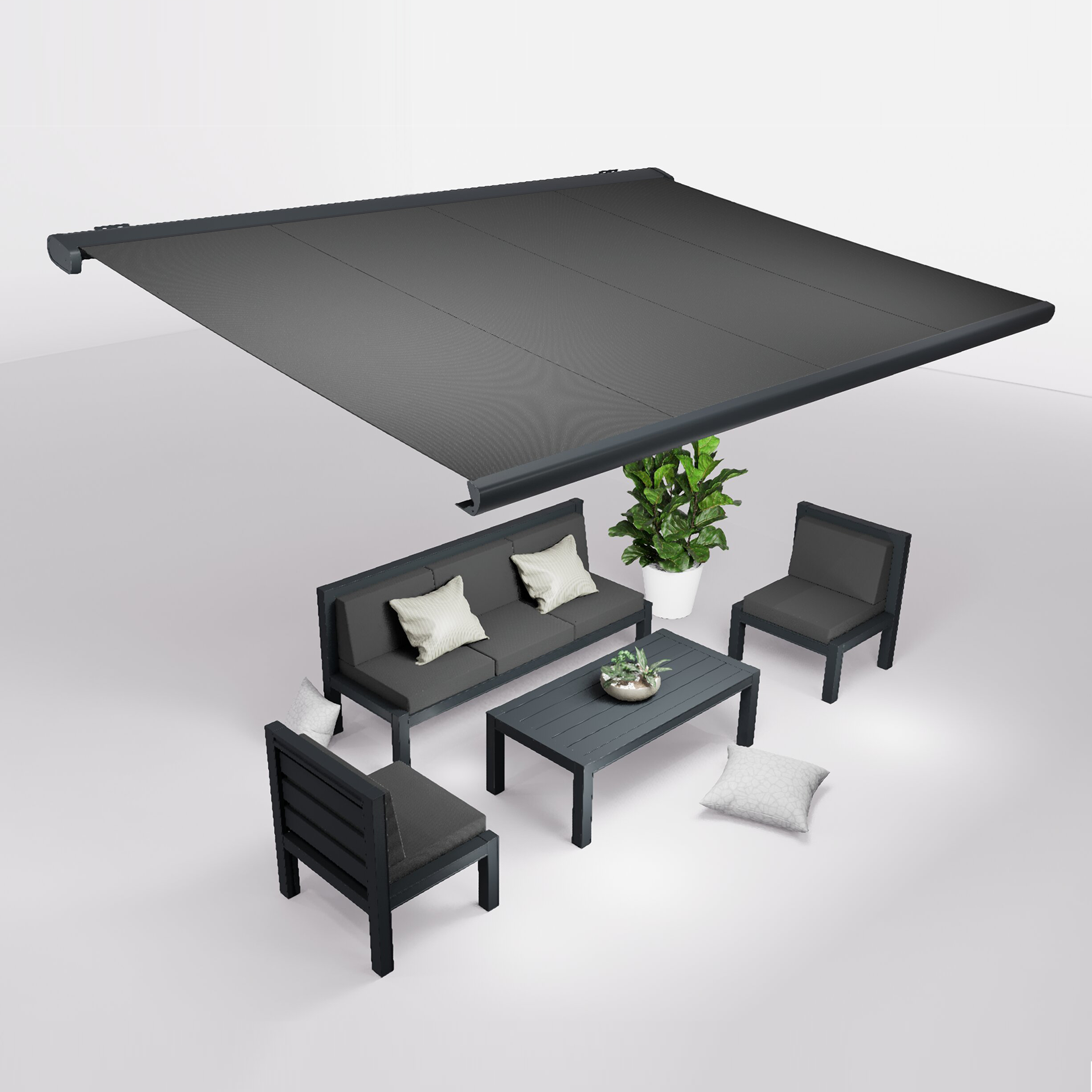 Ensemble Store banne et salon de jardin MEEL - 5 places