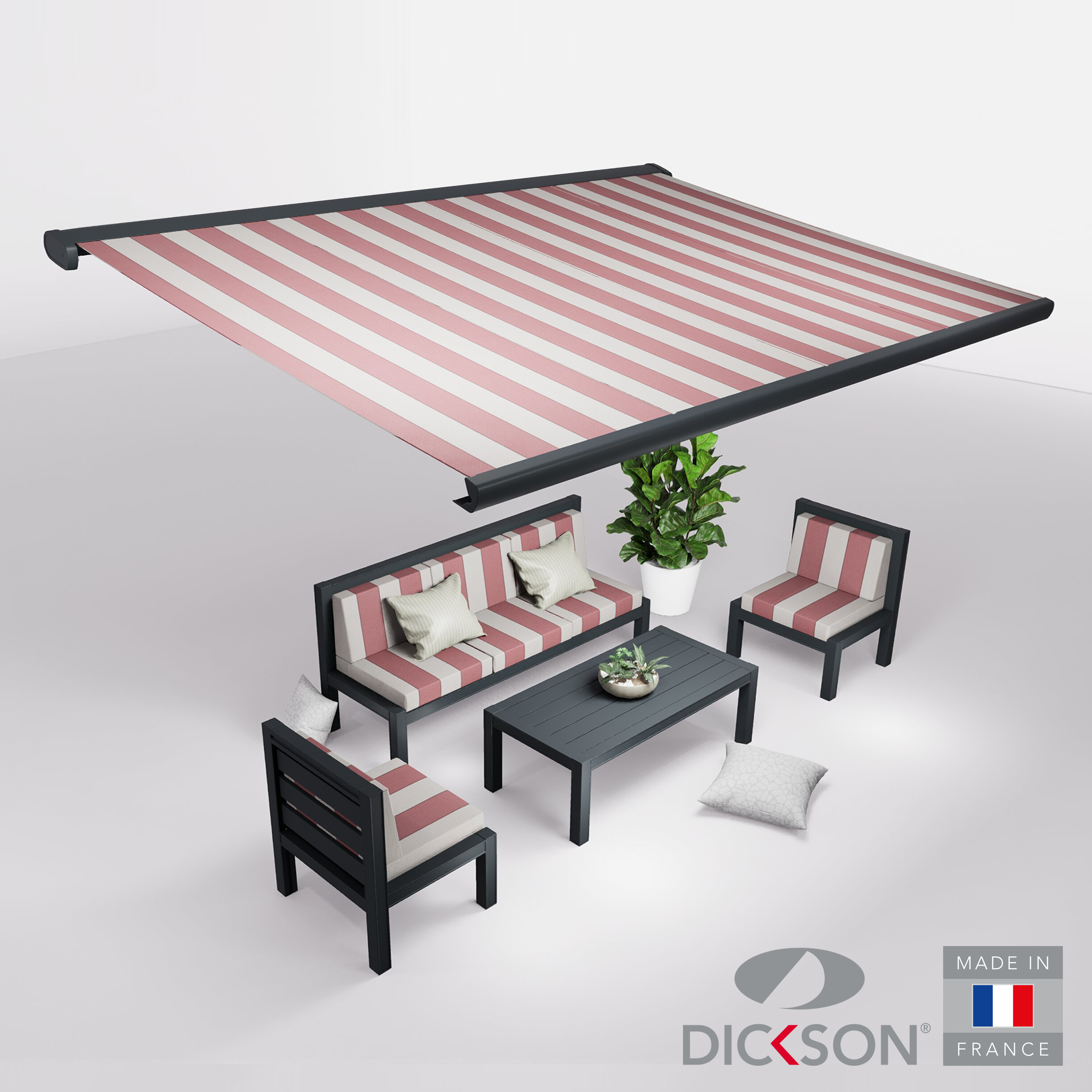 Ensemble Store banne et salon de jardin MEEL - 5 places