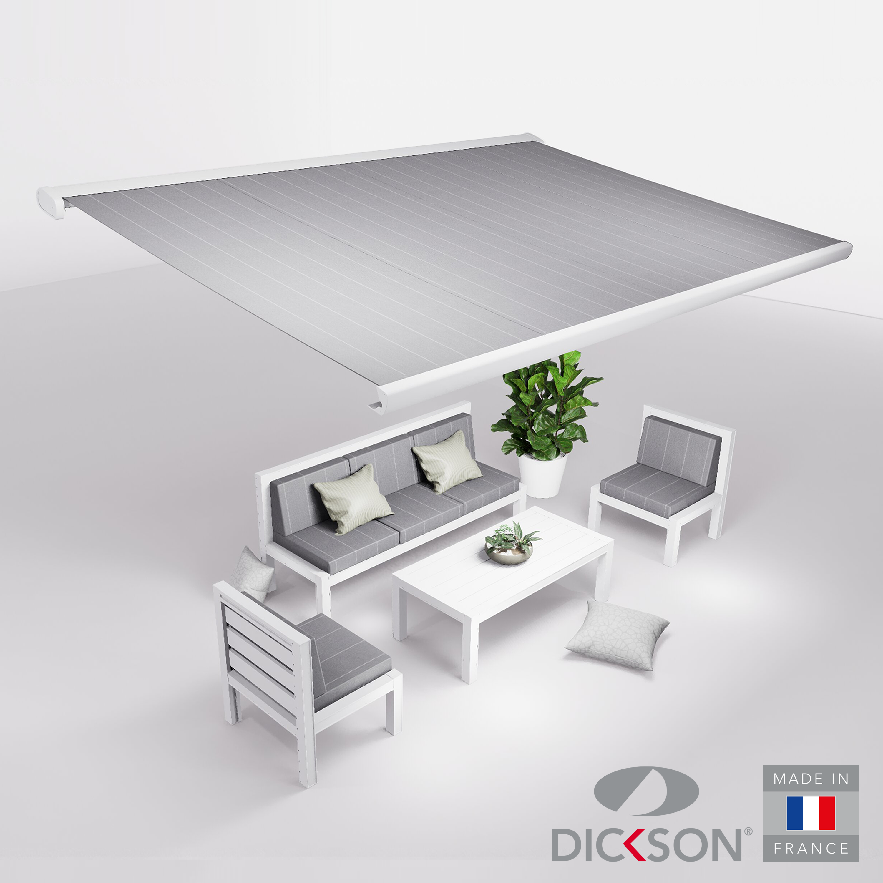 Ensemble Store banne et salon de jardin MEEL - 5 places