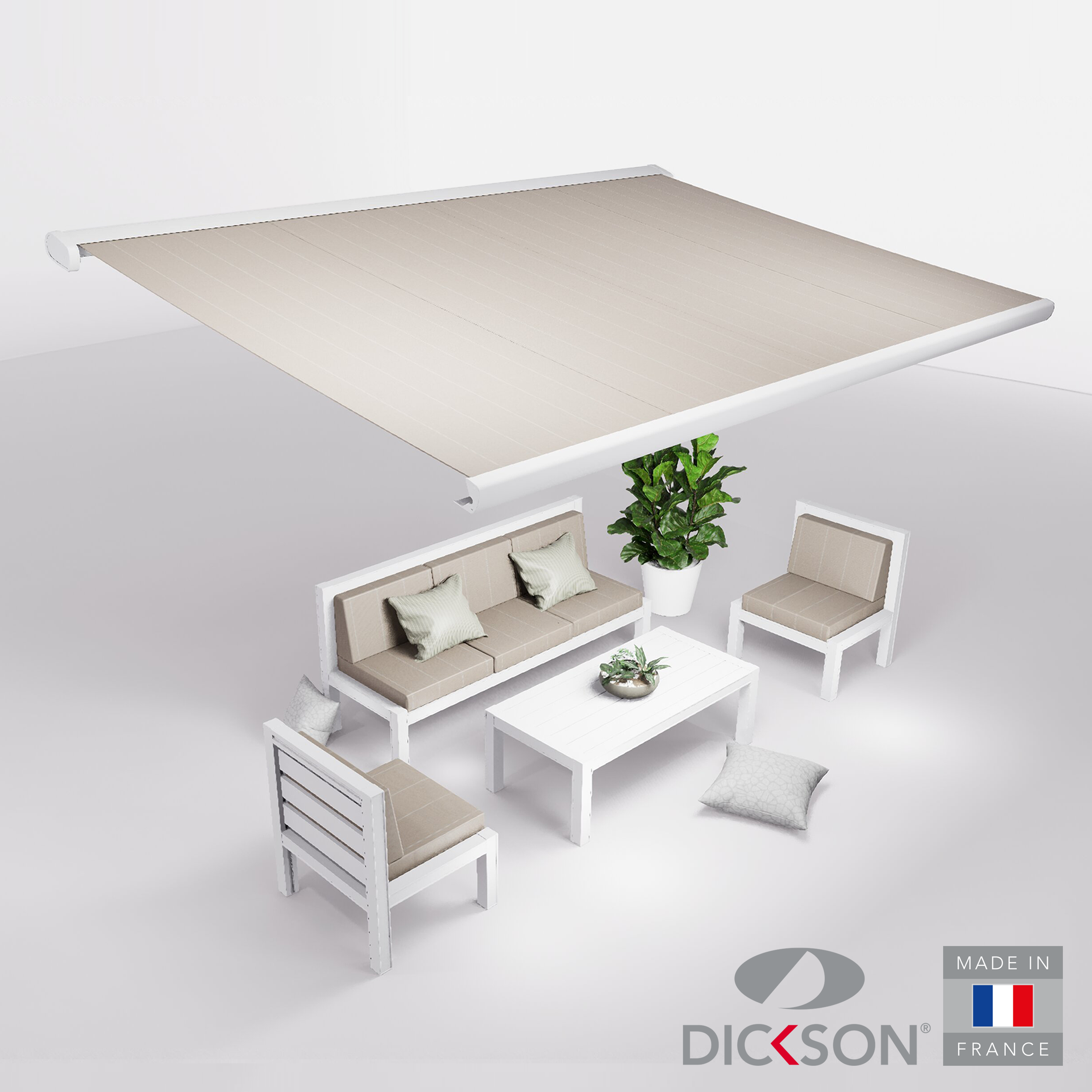 Ensemble Store banne et salon de jardin MEEL - 5 places