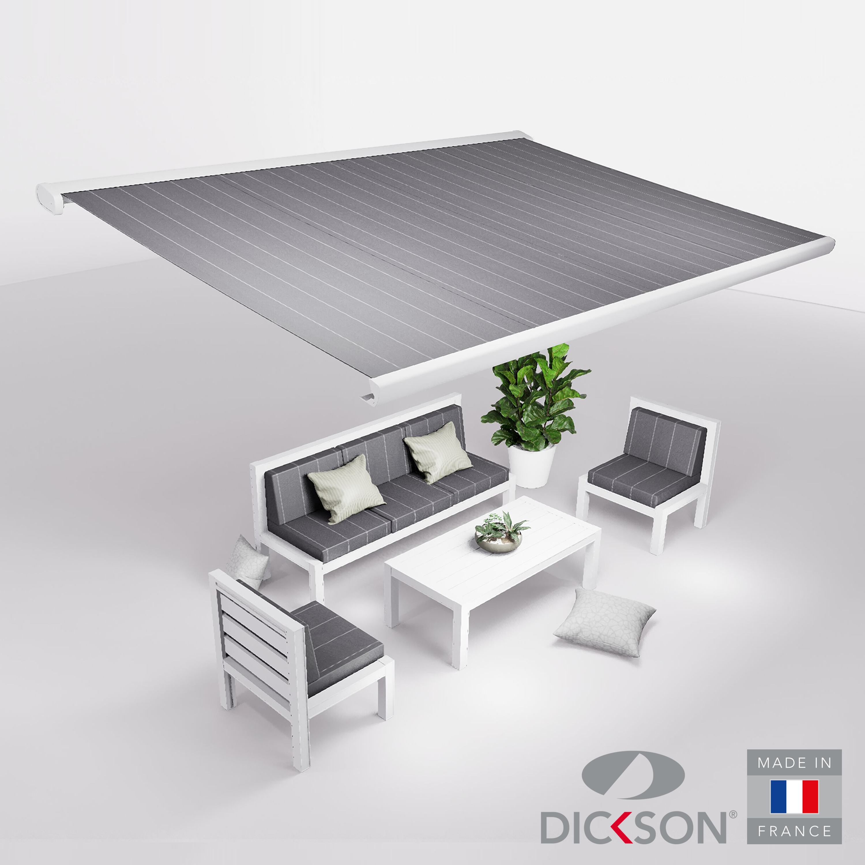 Ensemble Store banne et salon de jardin MEEL - 5 places