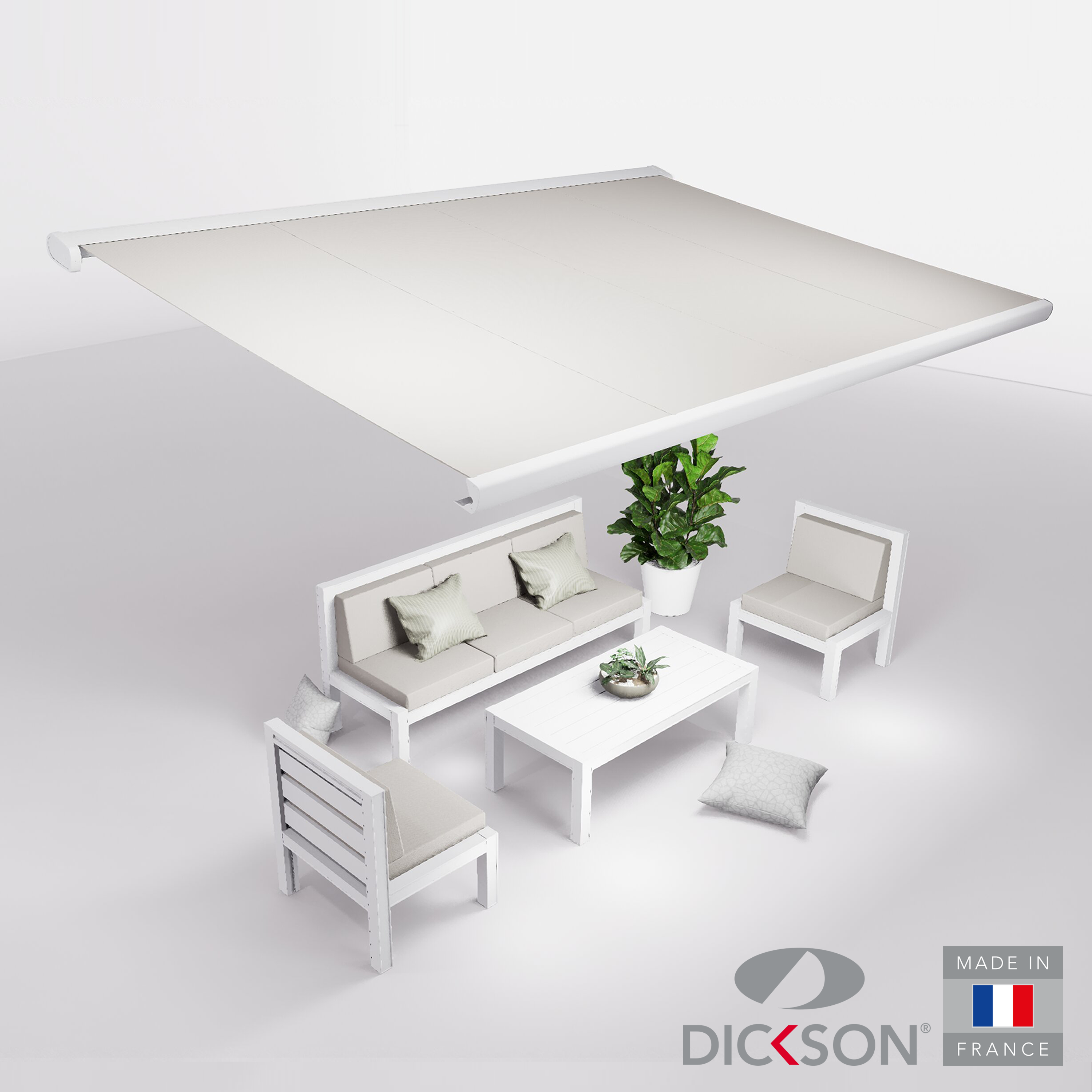 Ensemble Store banne et salon de jardin MEEL - 5 places