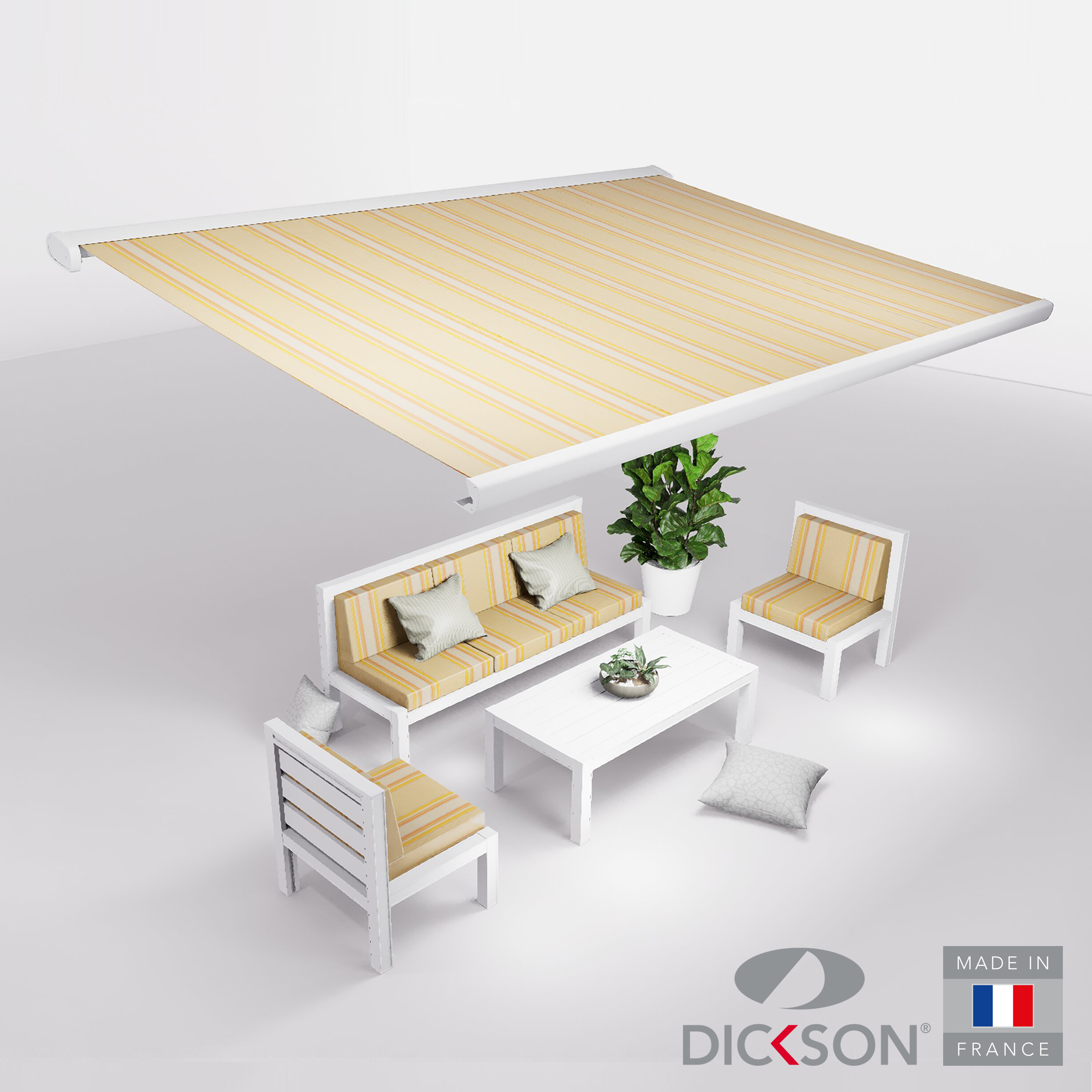 Ensemble Store banne et salon de jardin MEEL - 5 places