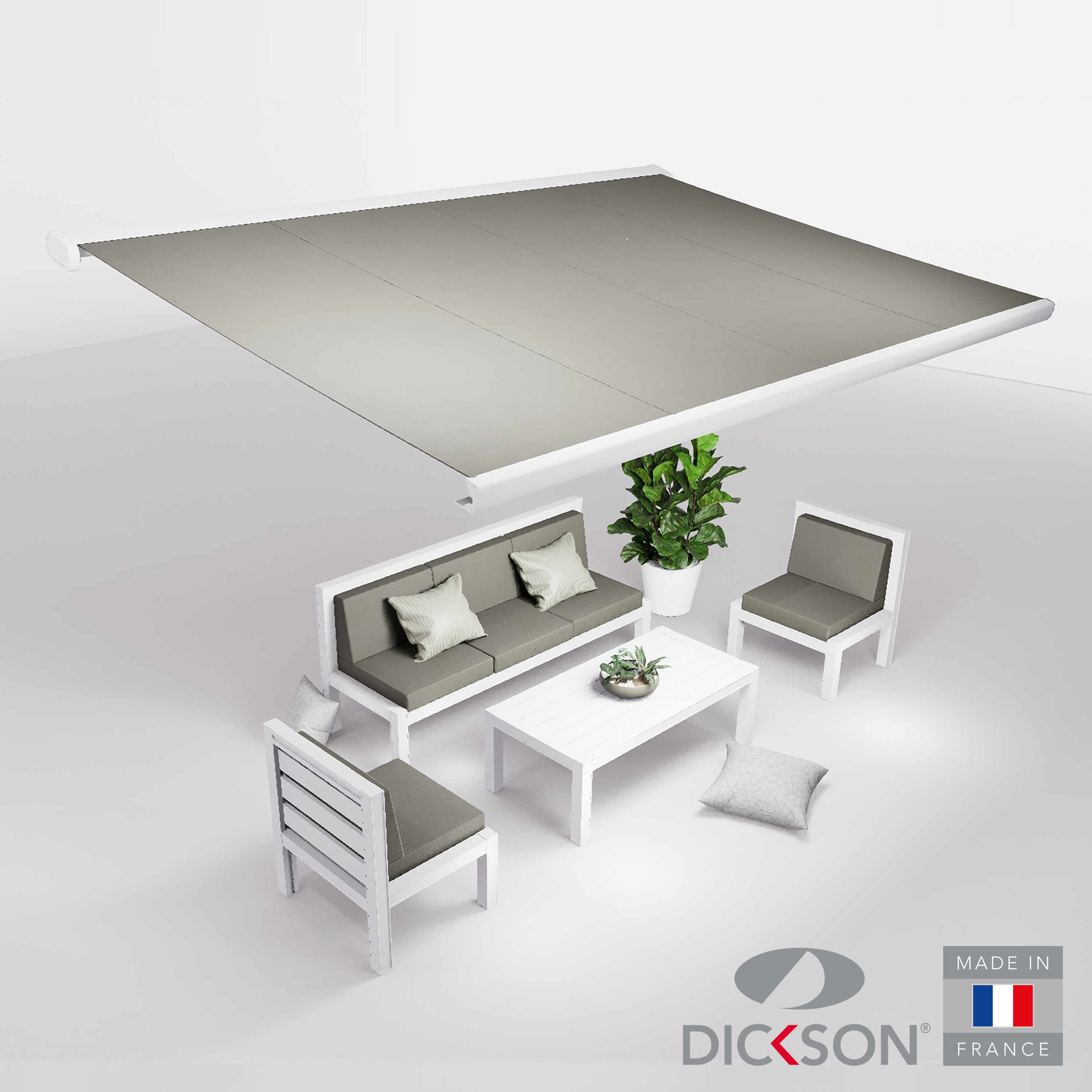 Ensemble Store banne et salon de jardin MEEL - 5 places