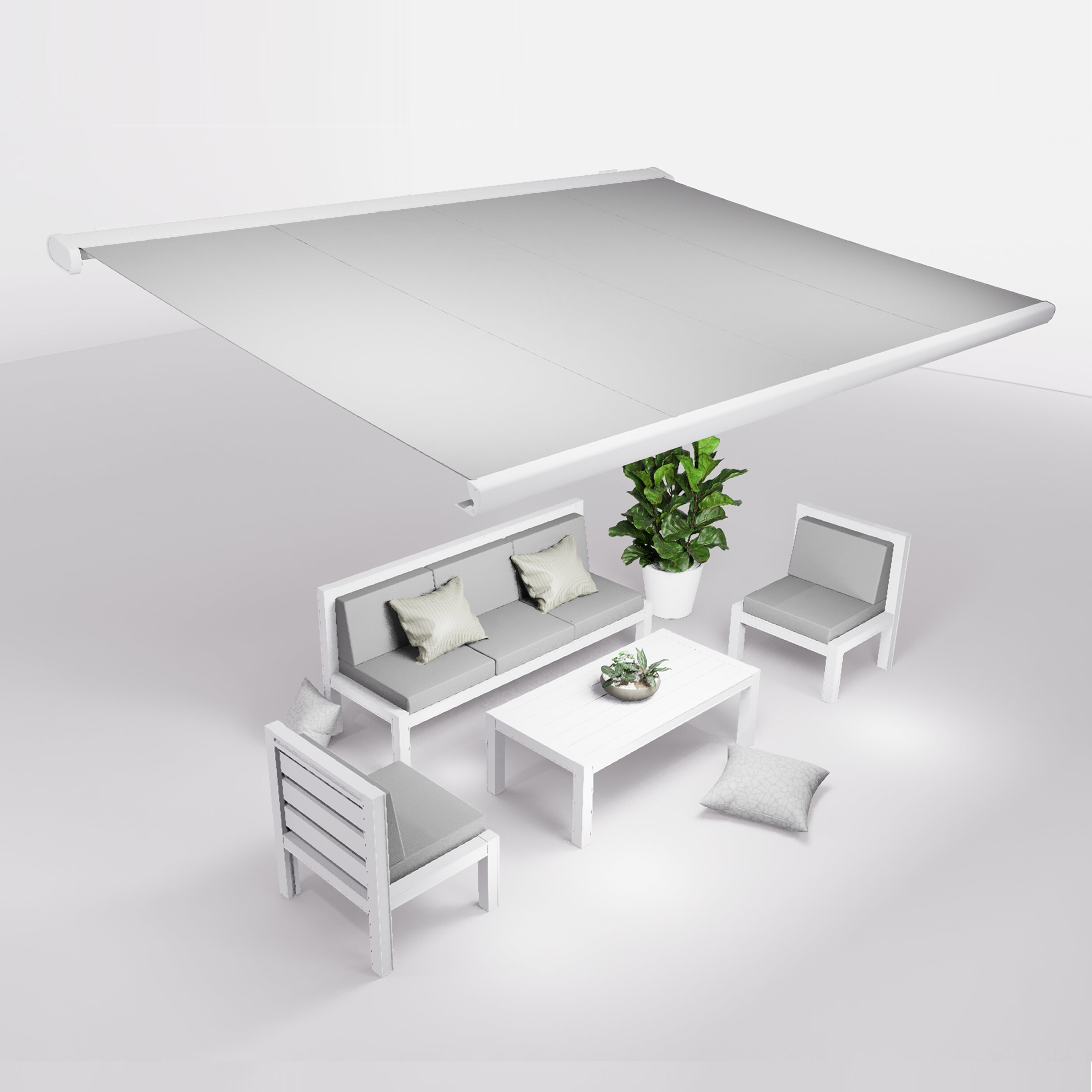 Ensemble Store banne et salon de jardin MEEL - 5 places