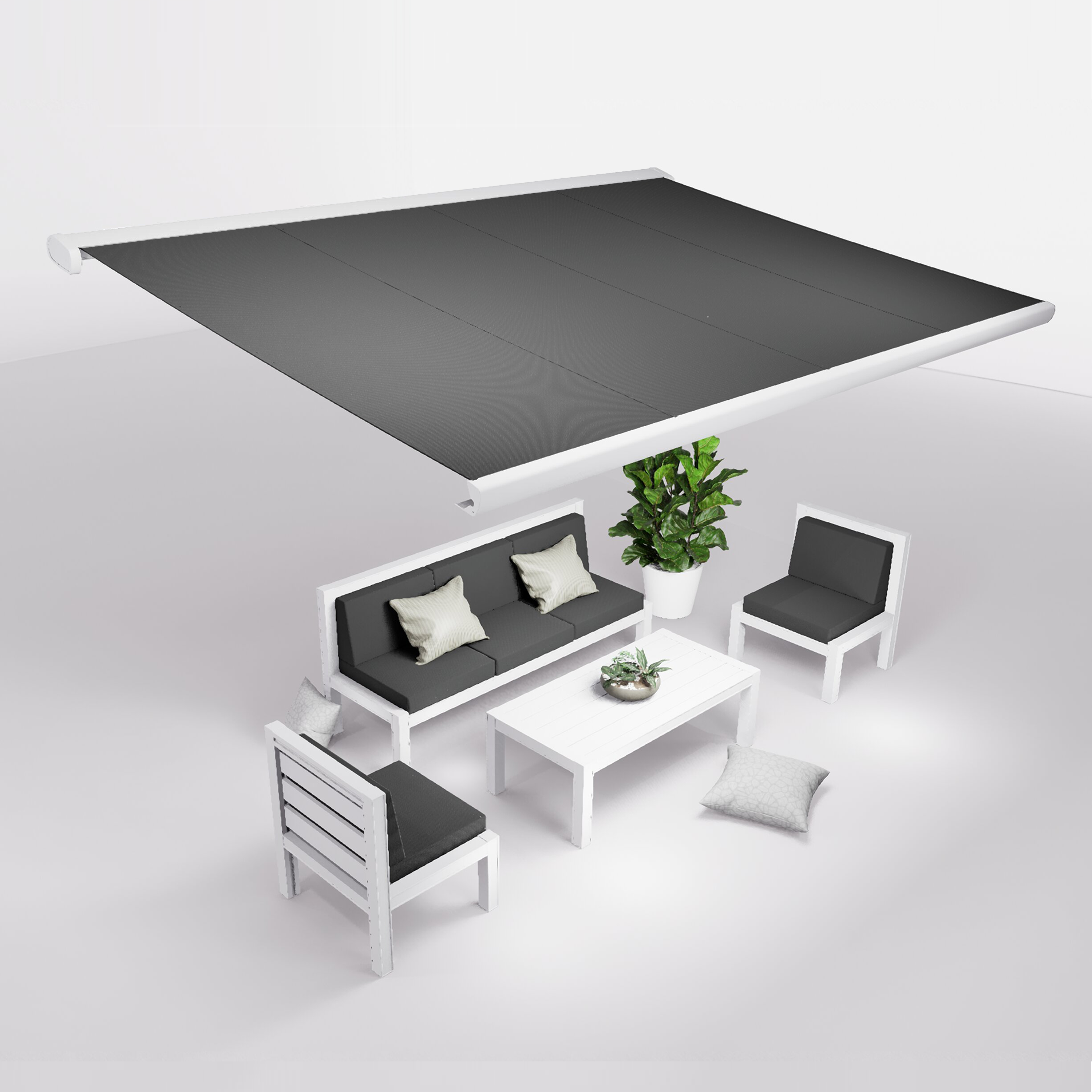 Ensemble Store banne et salon de jardin MEEL - 5 places