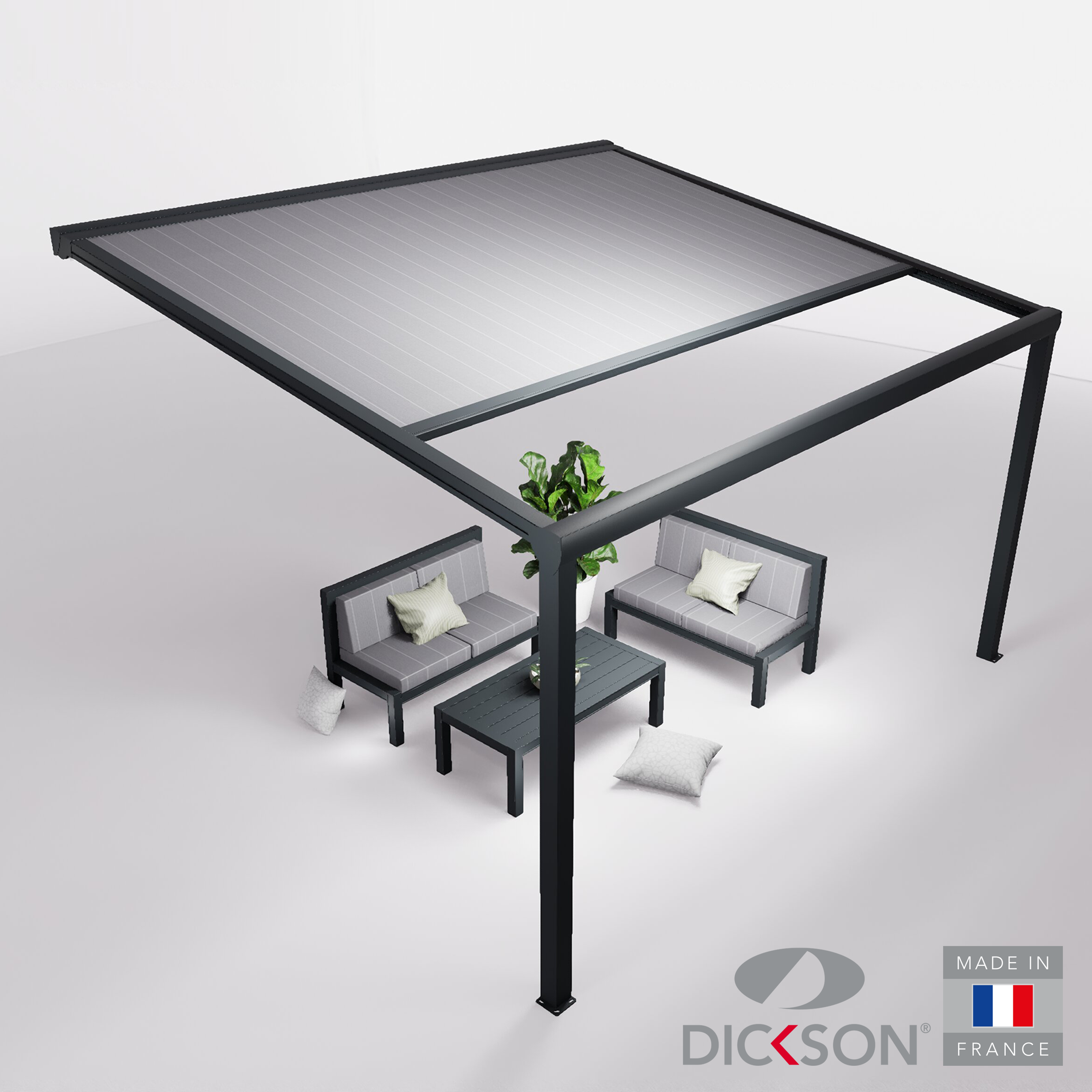 Ensemble Pergola toile et salon de jardin TILA - 4 places Canapés