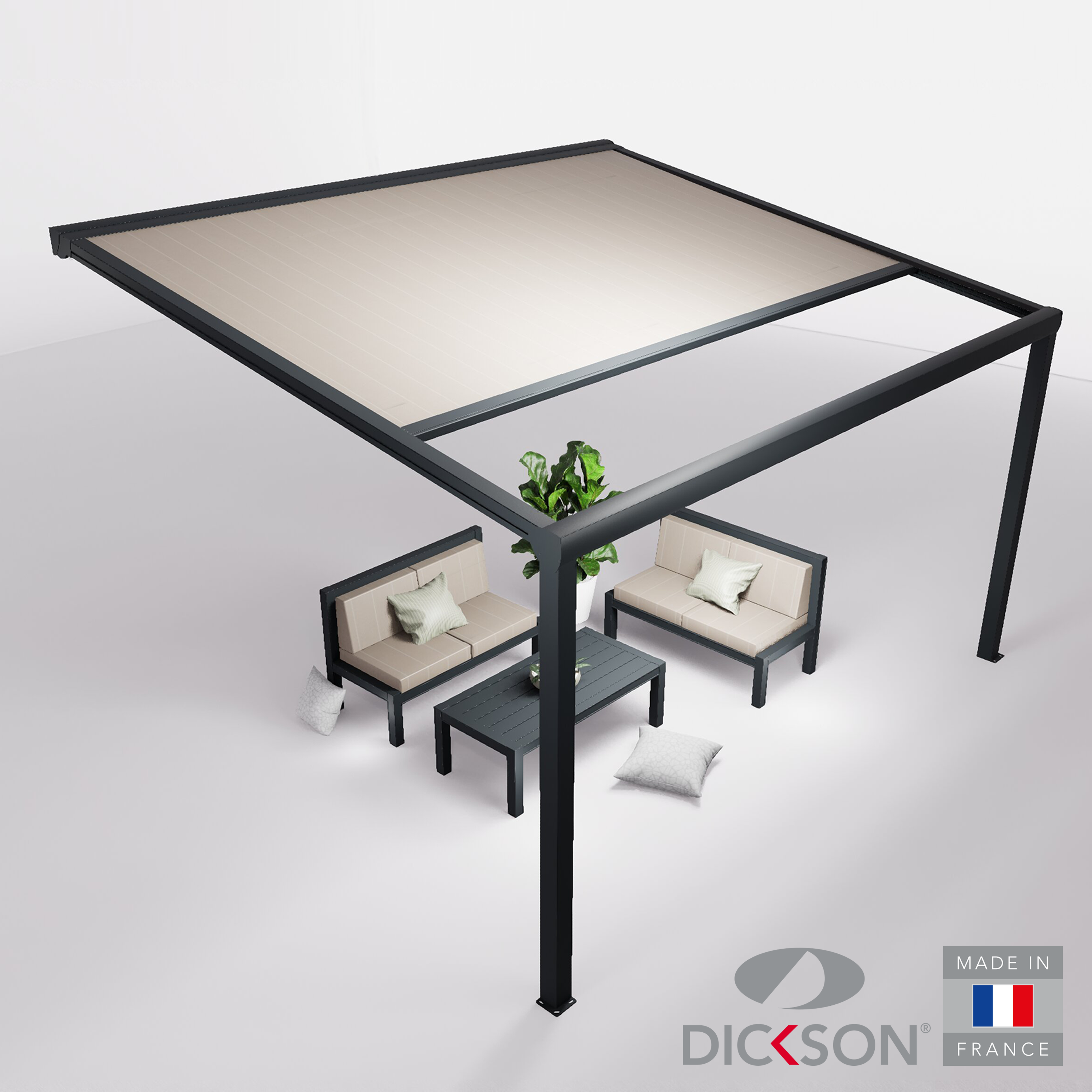 Ensemble Pergola toile et salon de jardin TILA - 4 places Canapés