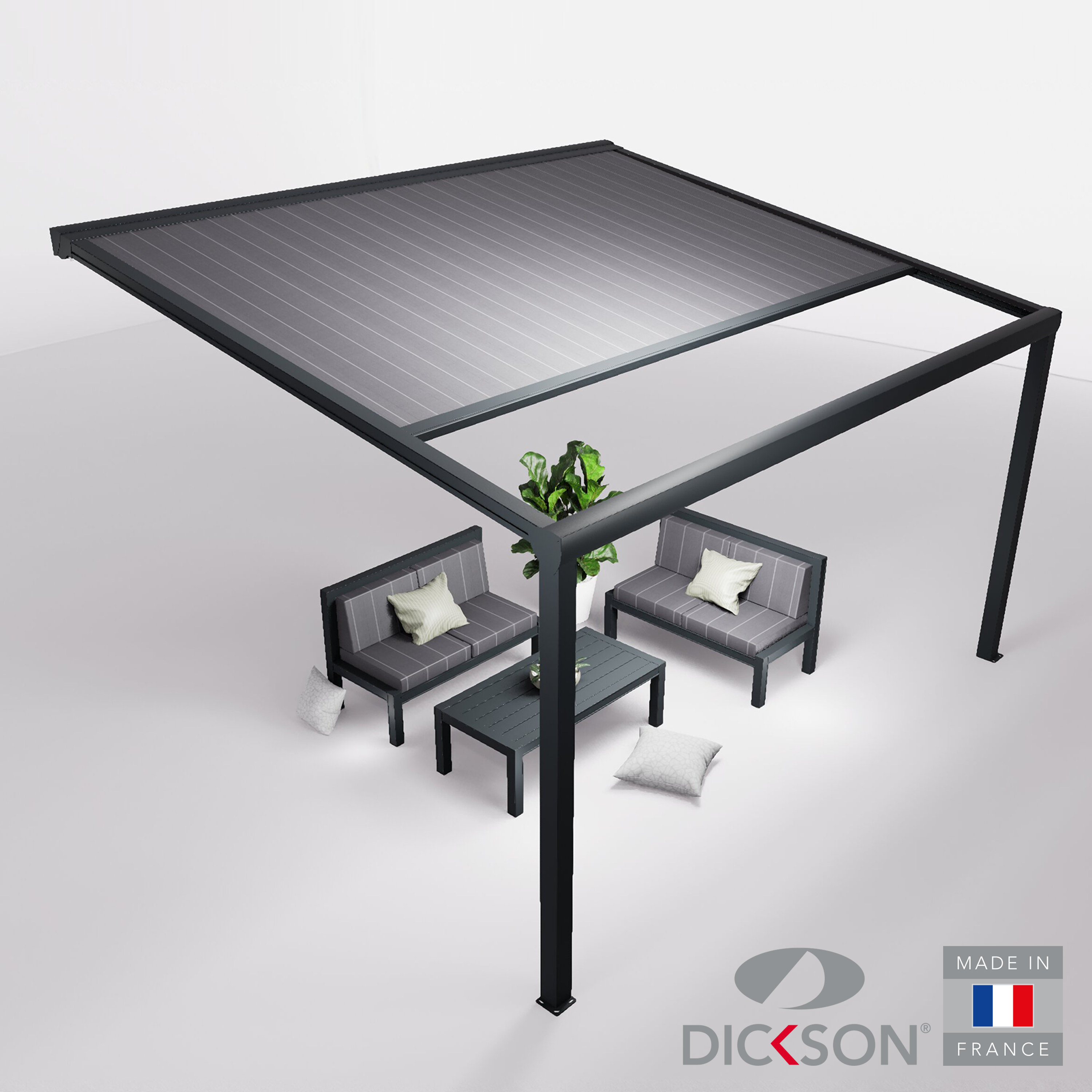 Ensemble Pergola toile et salon de jardin TILA - 4 places Canapés