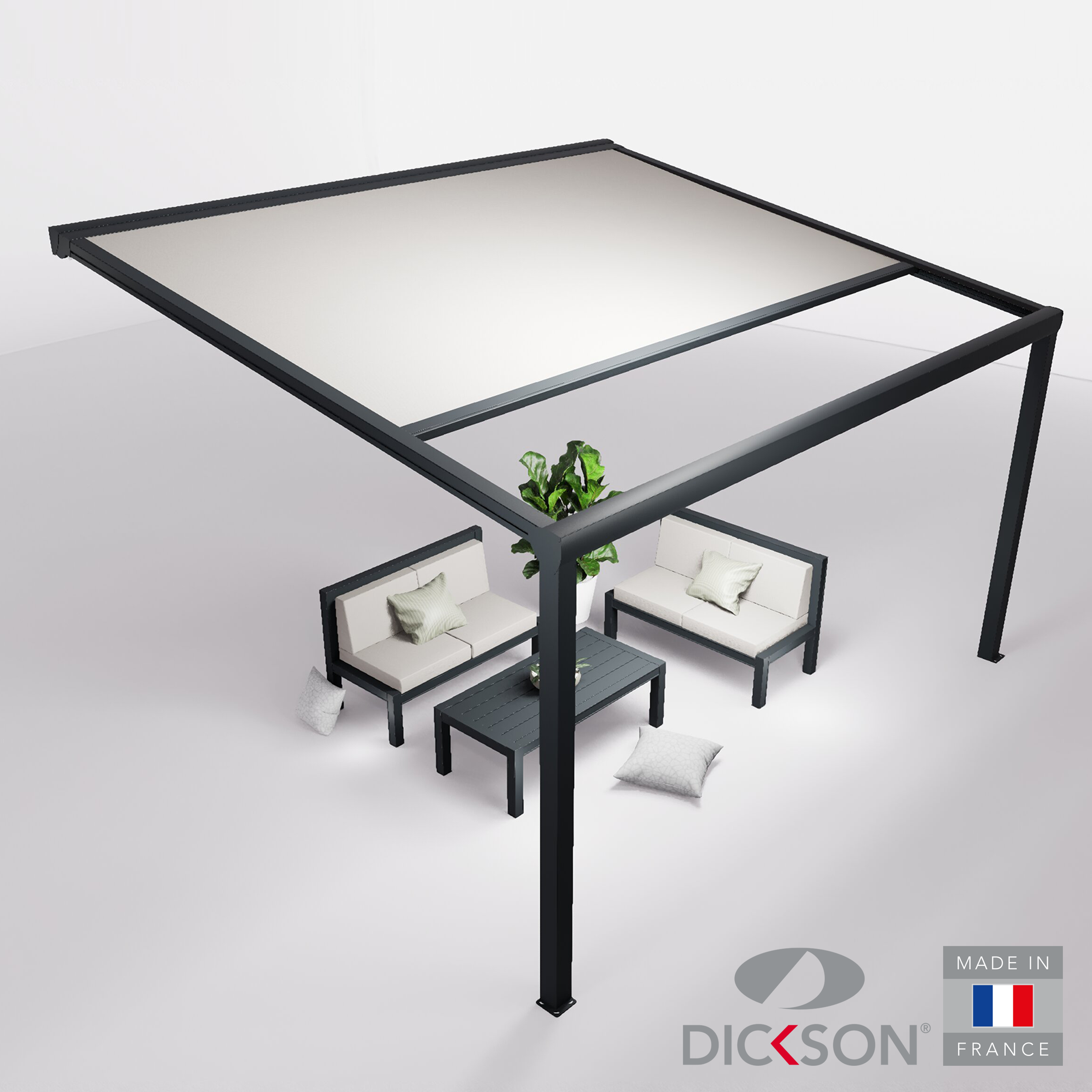 Ensemble Pergola toile et salon de jardin TILA - 4 places Canapés