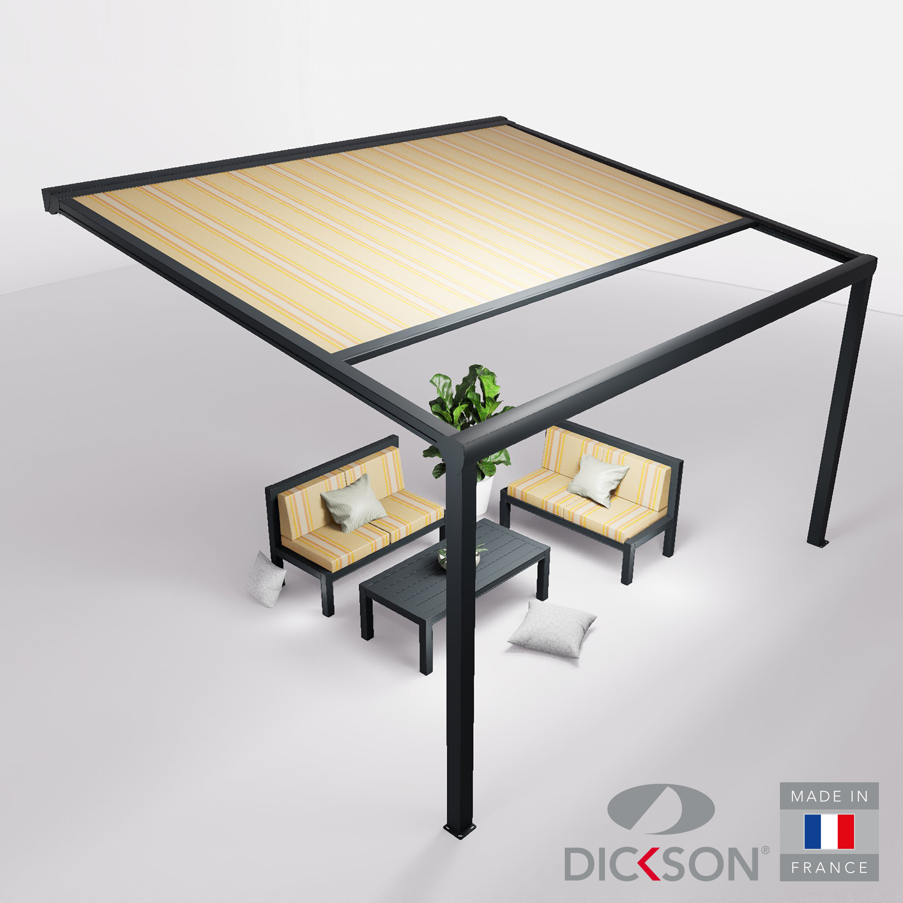 Ensemble Pergola toile et salon de jardin TILA - 4 places Canapés
