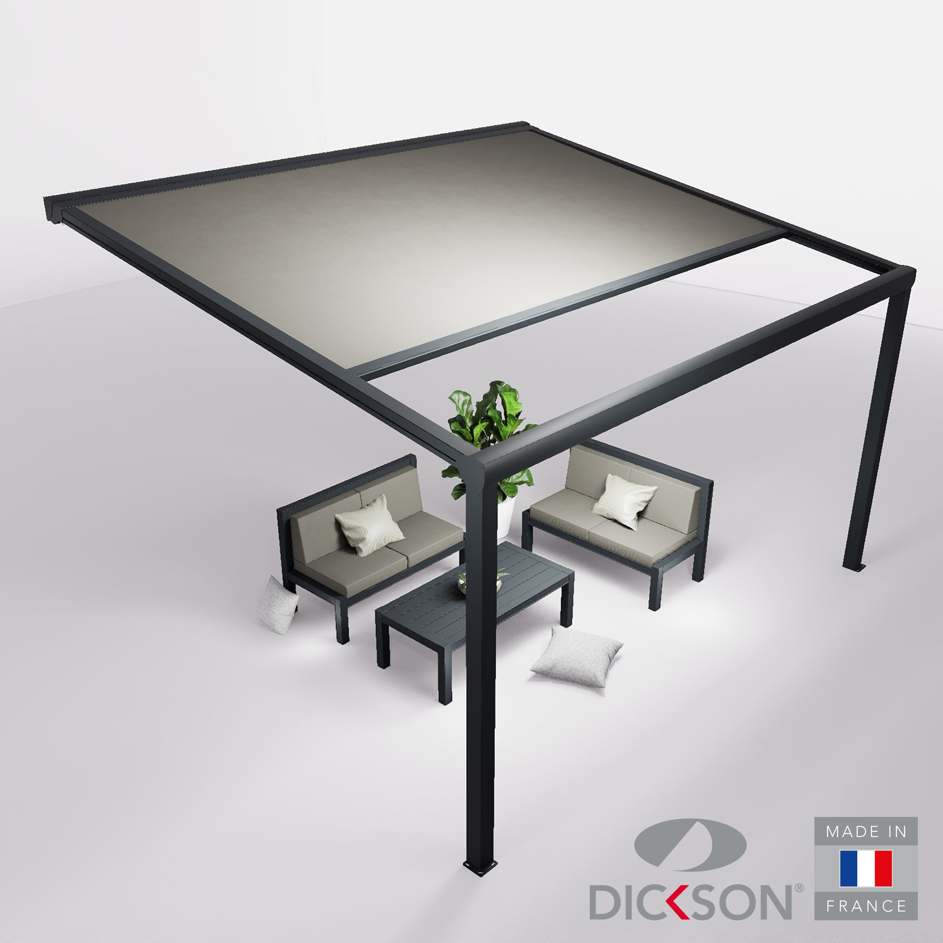 Ensemble Pergola toile et salon de jardin TILA - 4 places Canapés