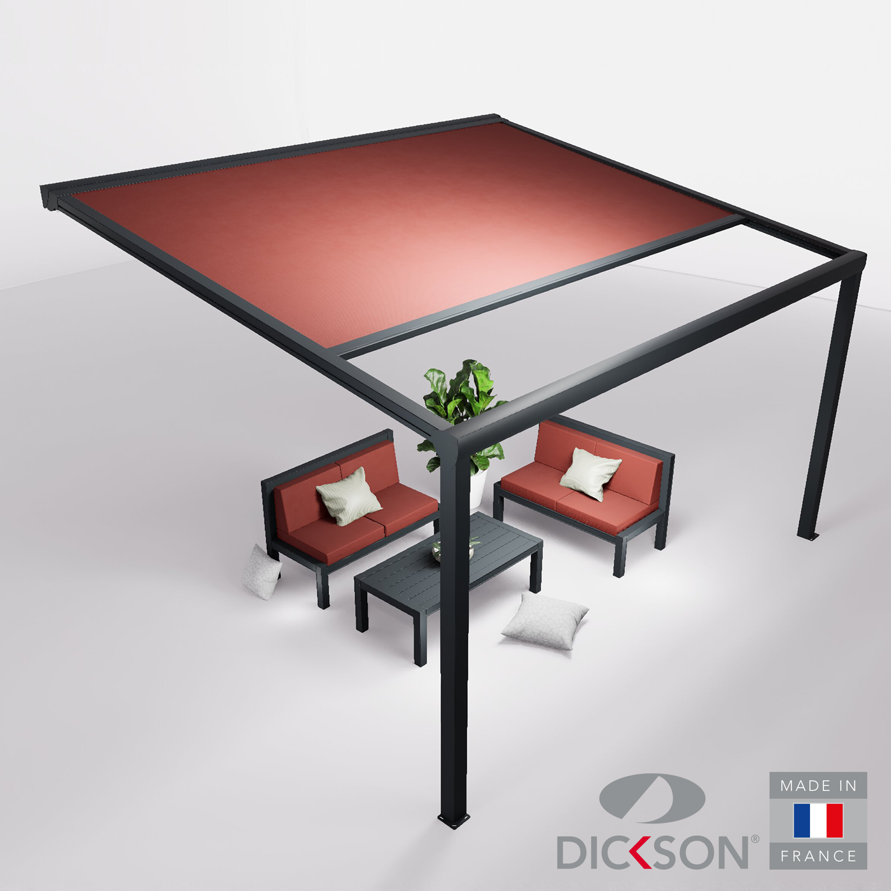 Ensemble Pergola toile et salon de jardin TILA - 4 places Canapés