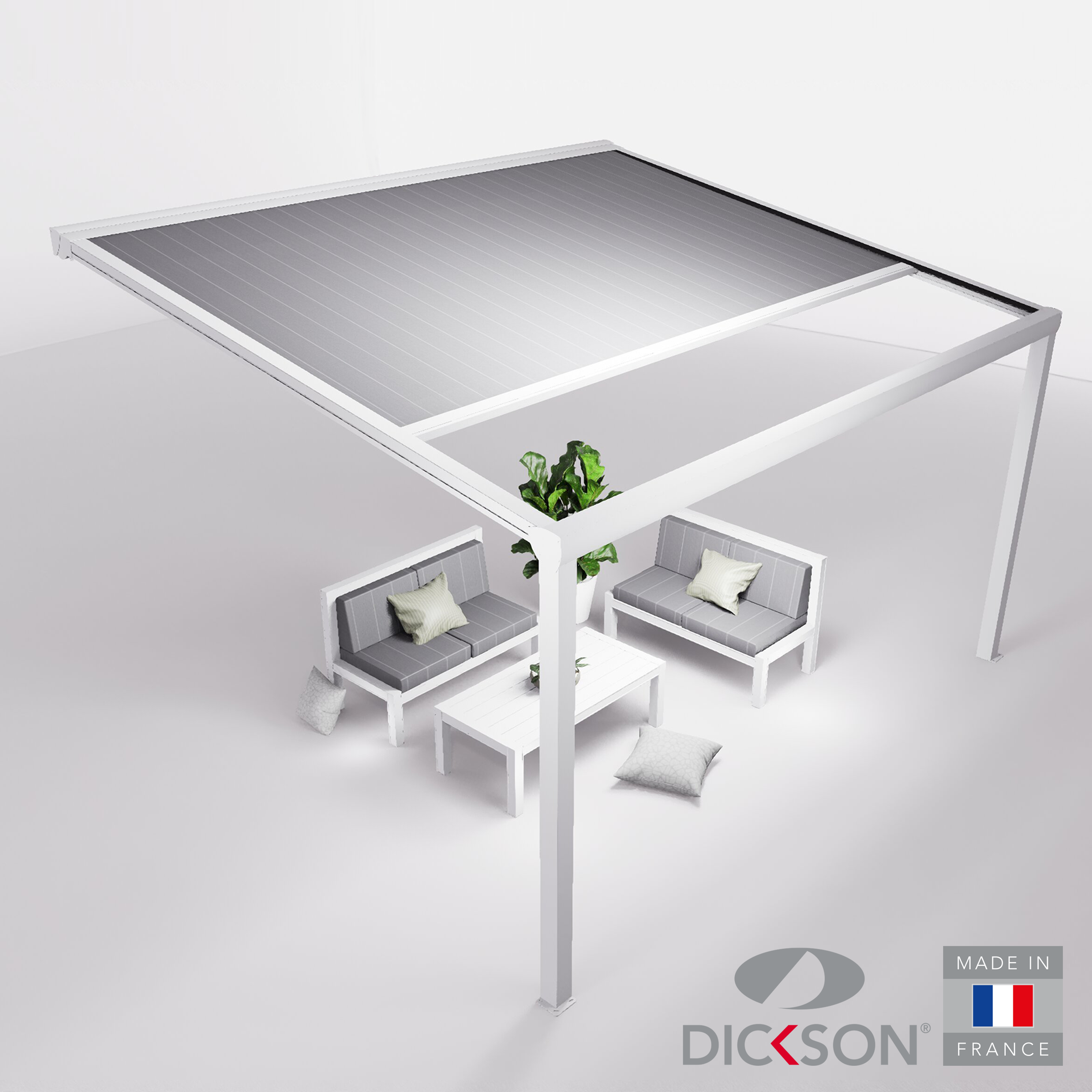 Ensemble Pergola toile et salon de jardin TILA - 4 places Canapés