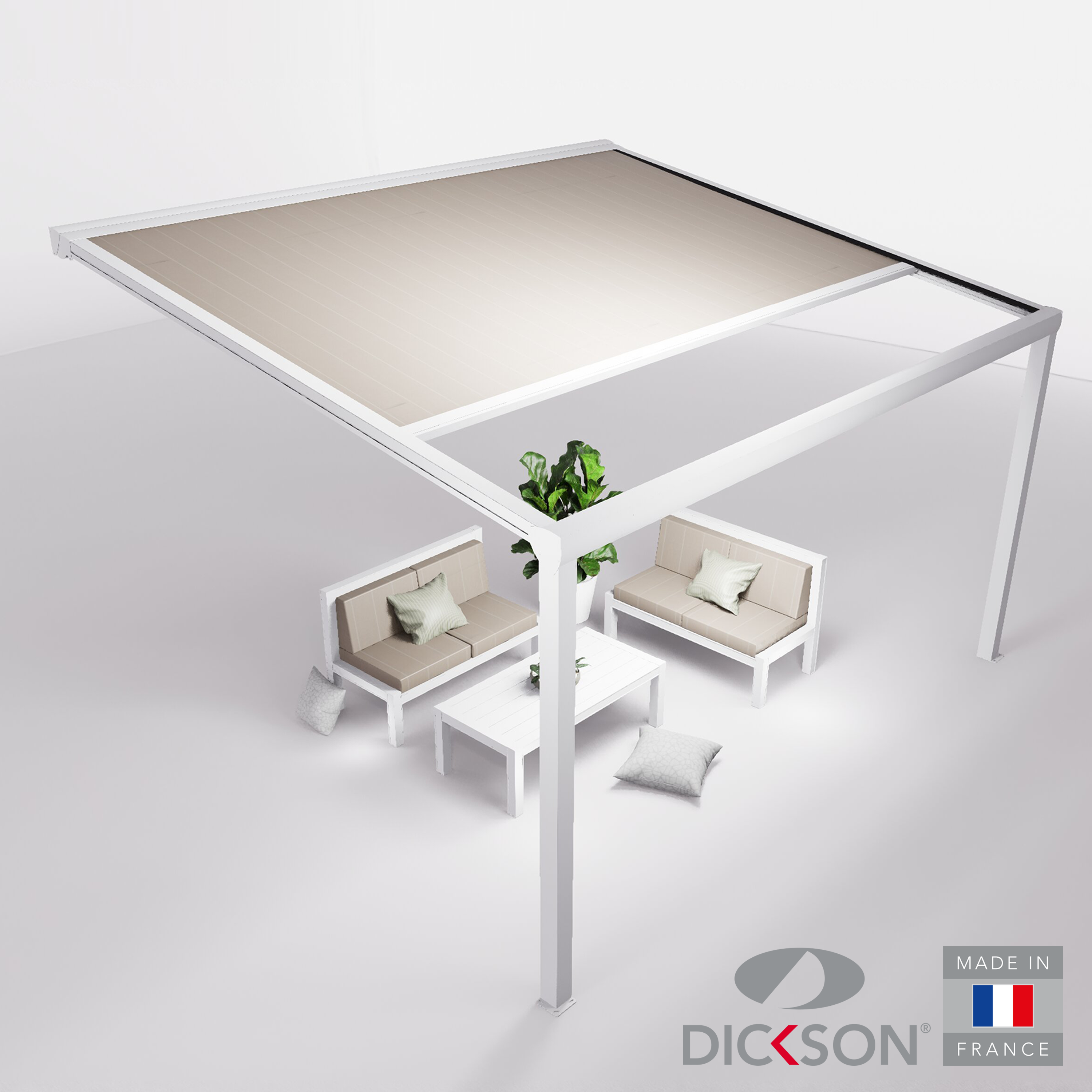 Ensemble Pergola toile et salon de jardin TILA - 4 places Canapés
