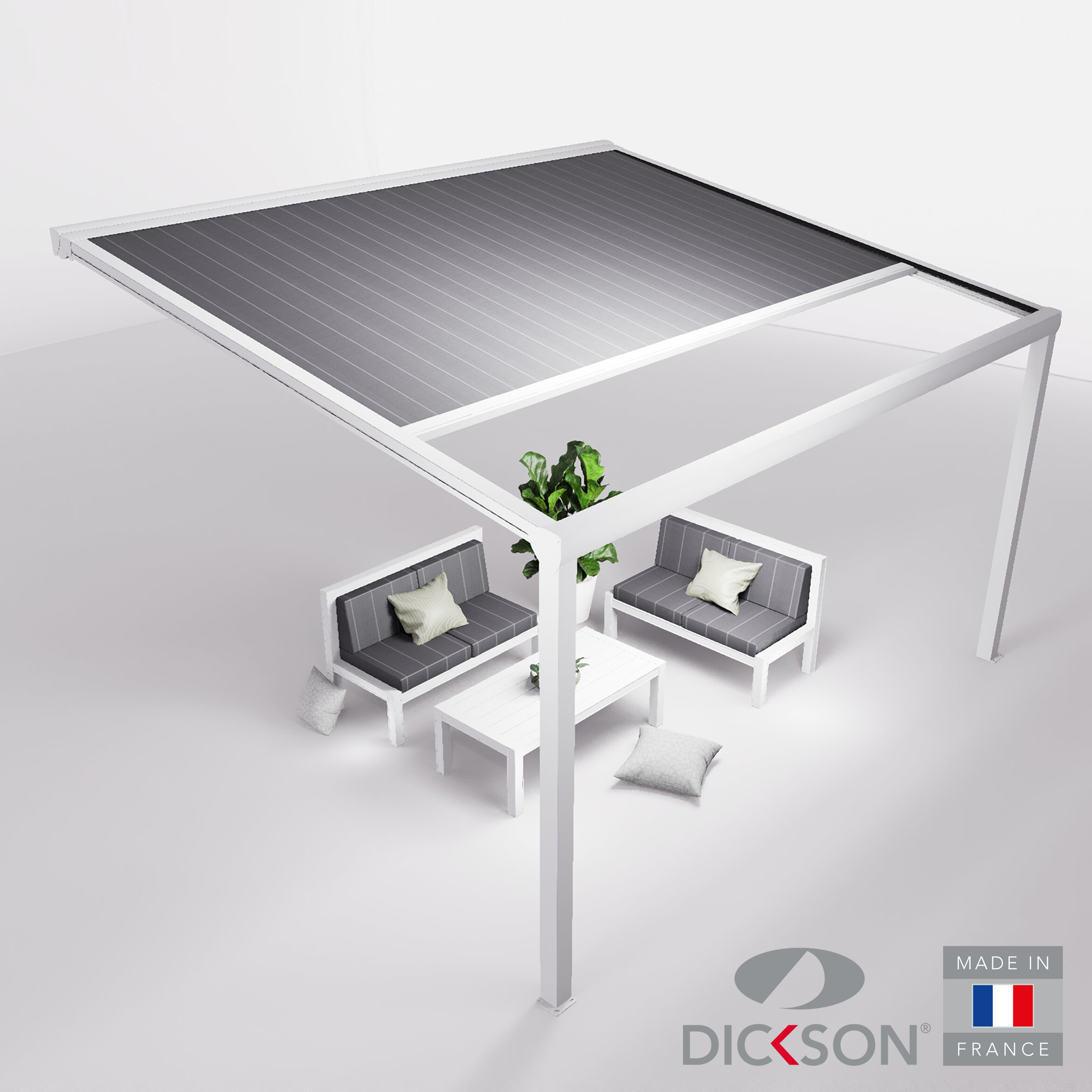Ensemble Pergola toile et salon de jardin TILA - 4 places Canapés