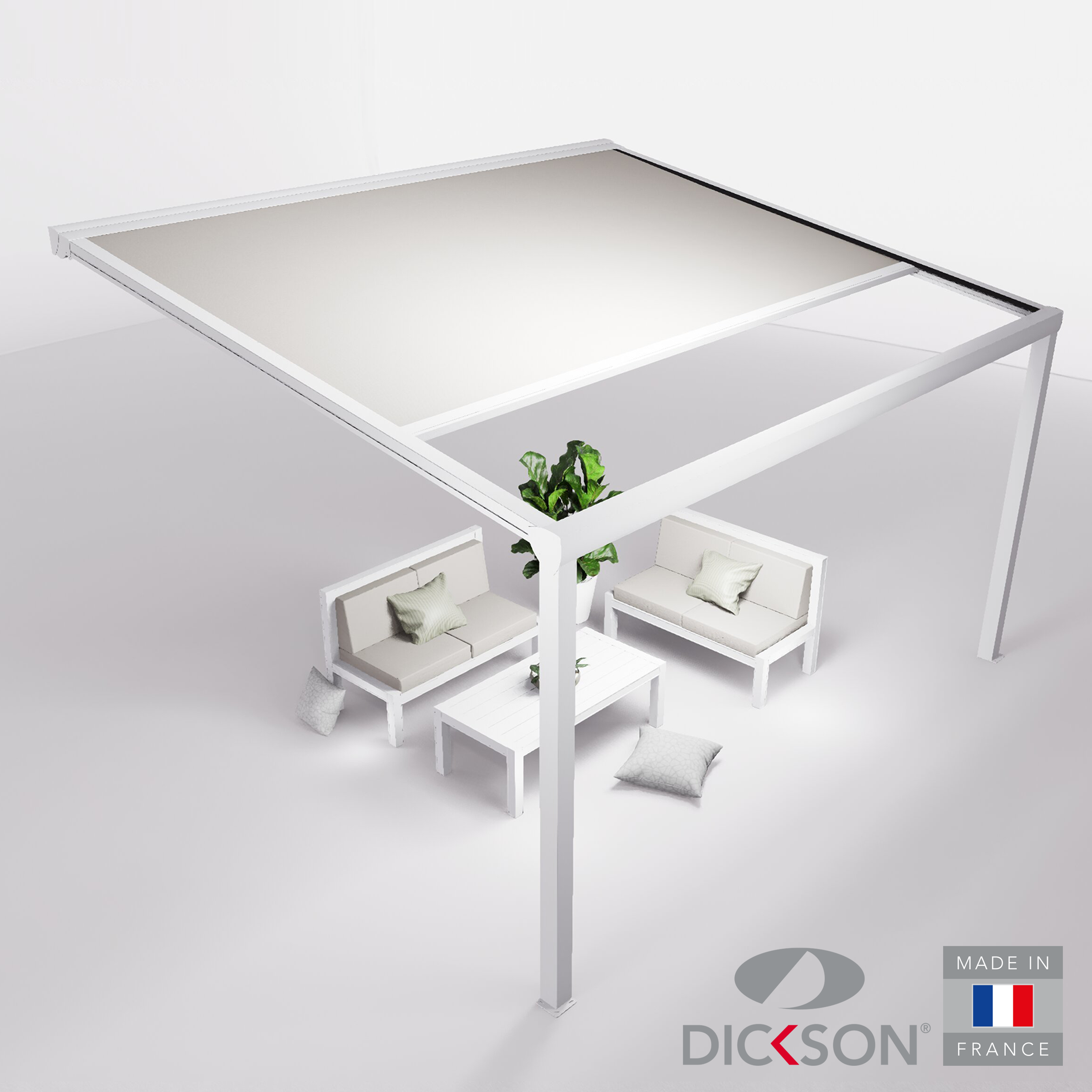 Ensemble Pergola toile et salon de jardin TILA - 4 places Canapés