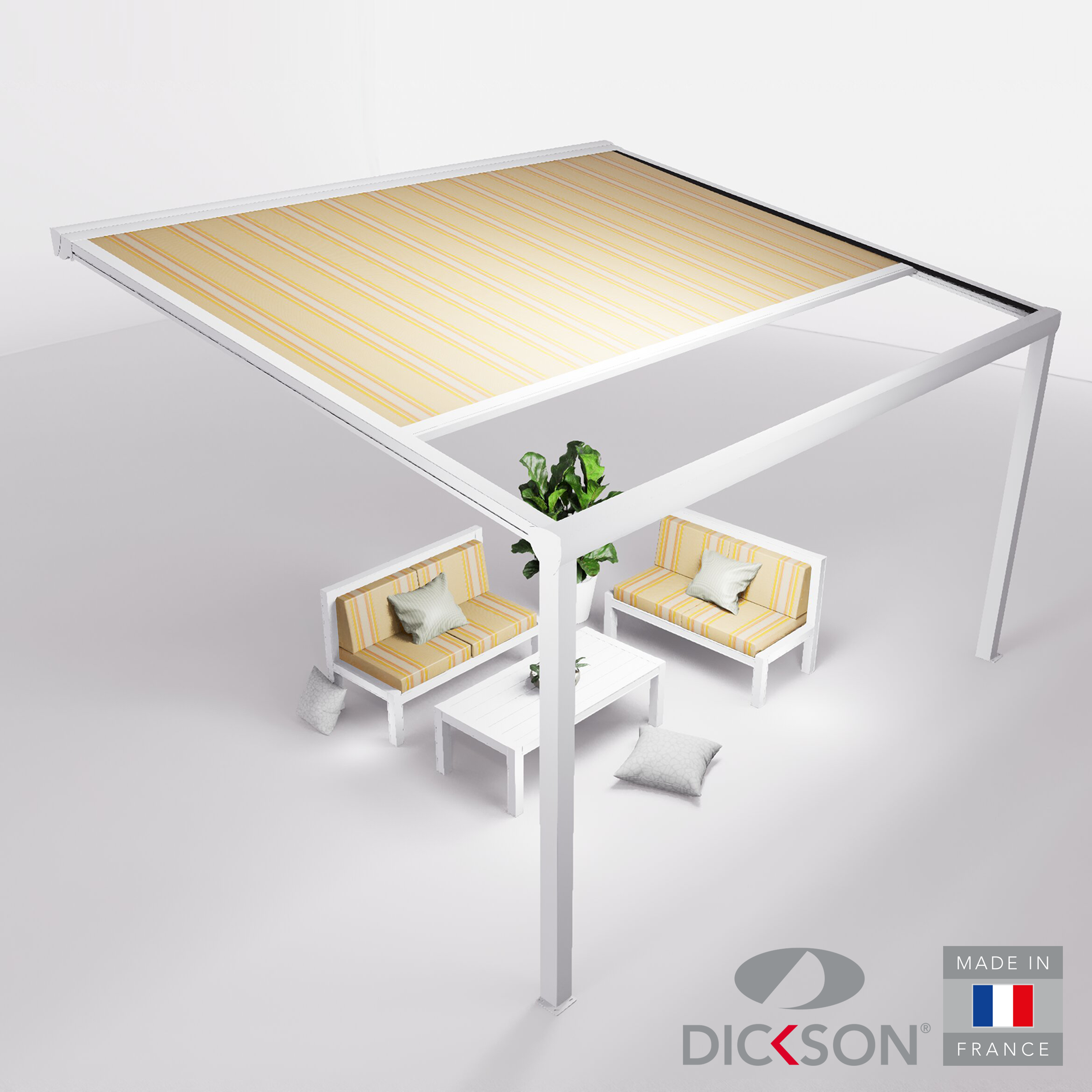 Ensemble Pergola toile et salon de jardin TILA - 4 places Canapés