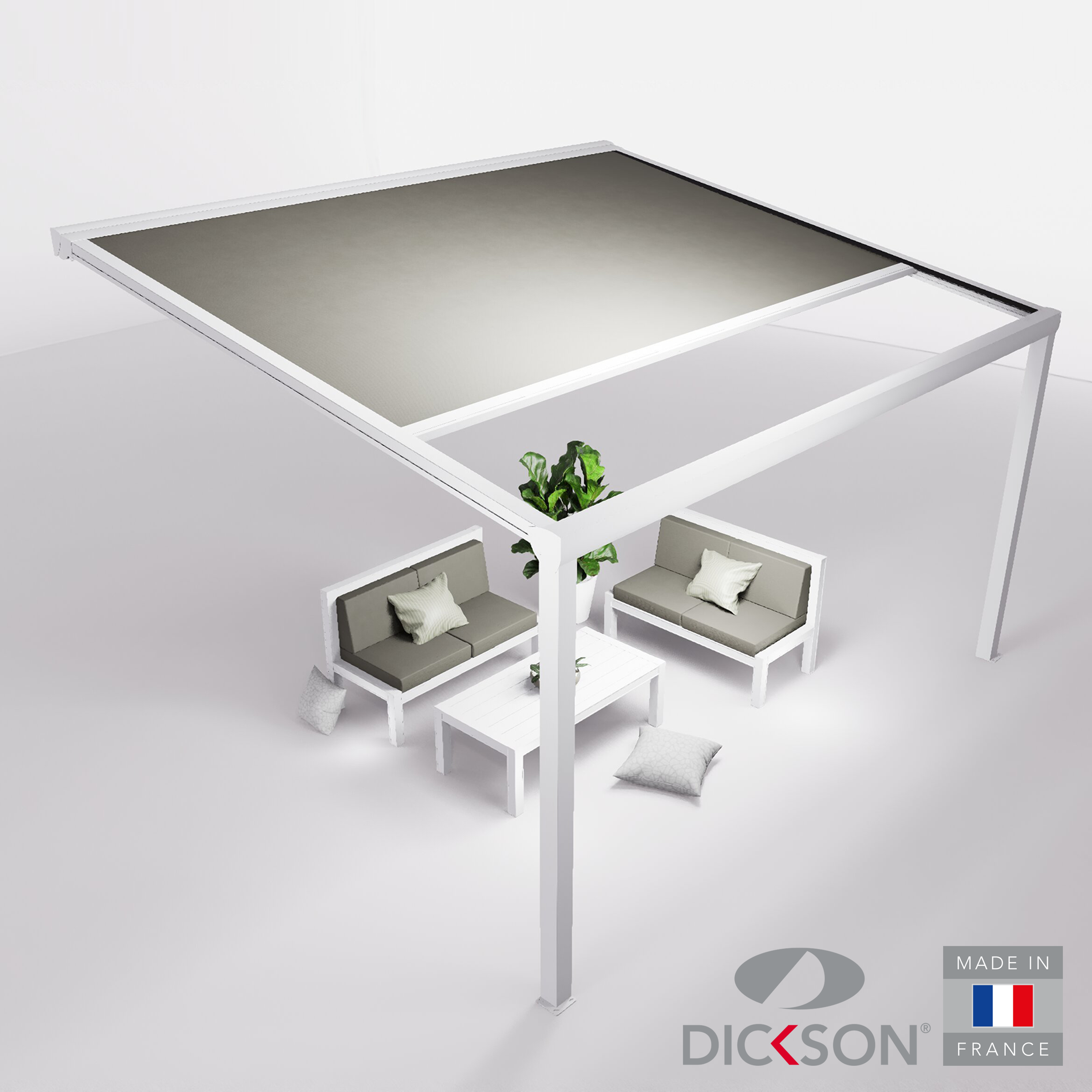 Ensemble Pergola toile et salon de jardin TILA - 4 places Canapés