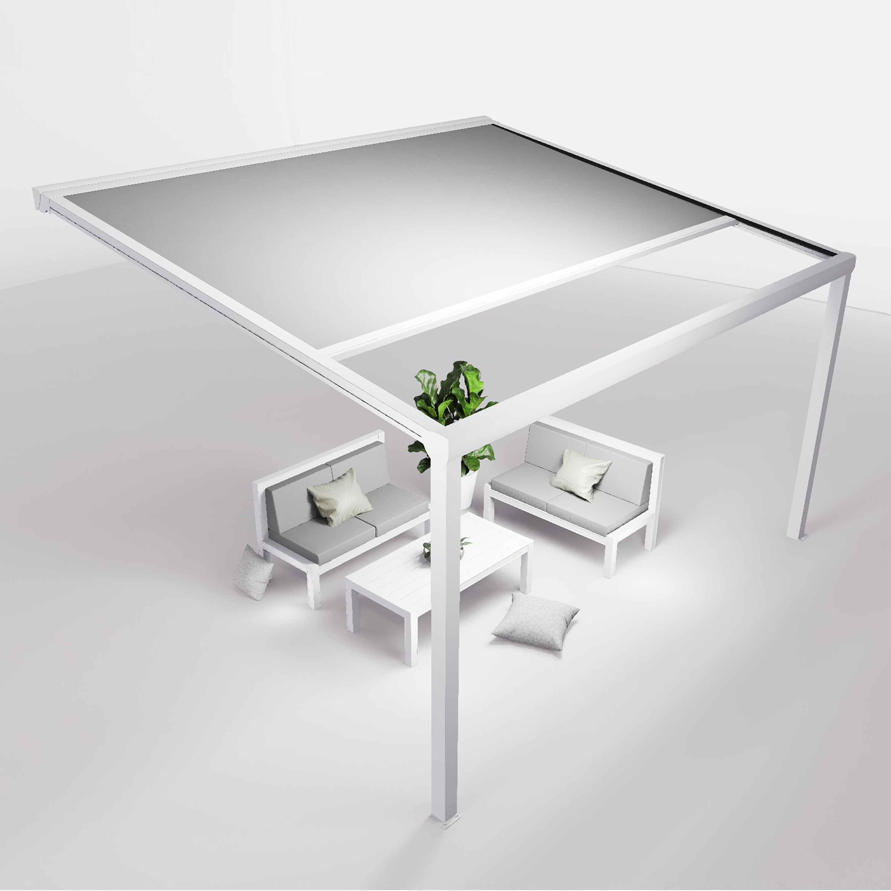 Ensemble Pergola toile et salon de jardin TILA - 4 places Canapés