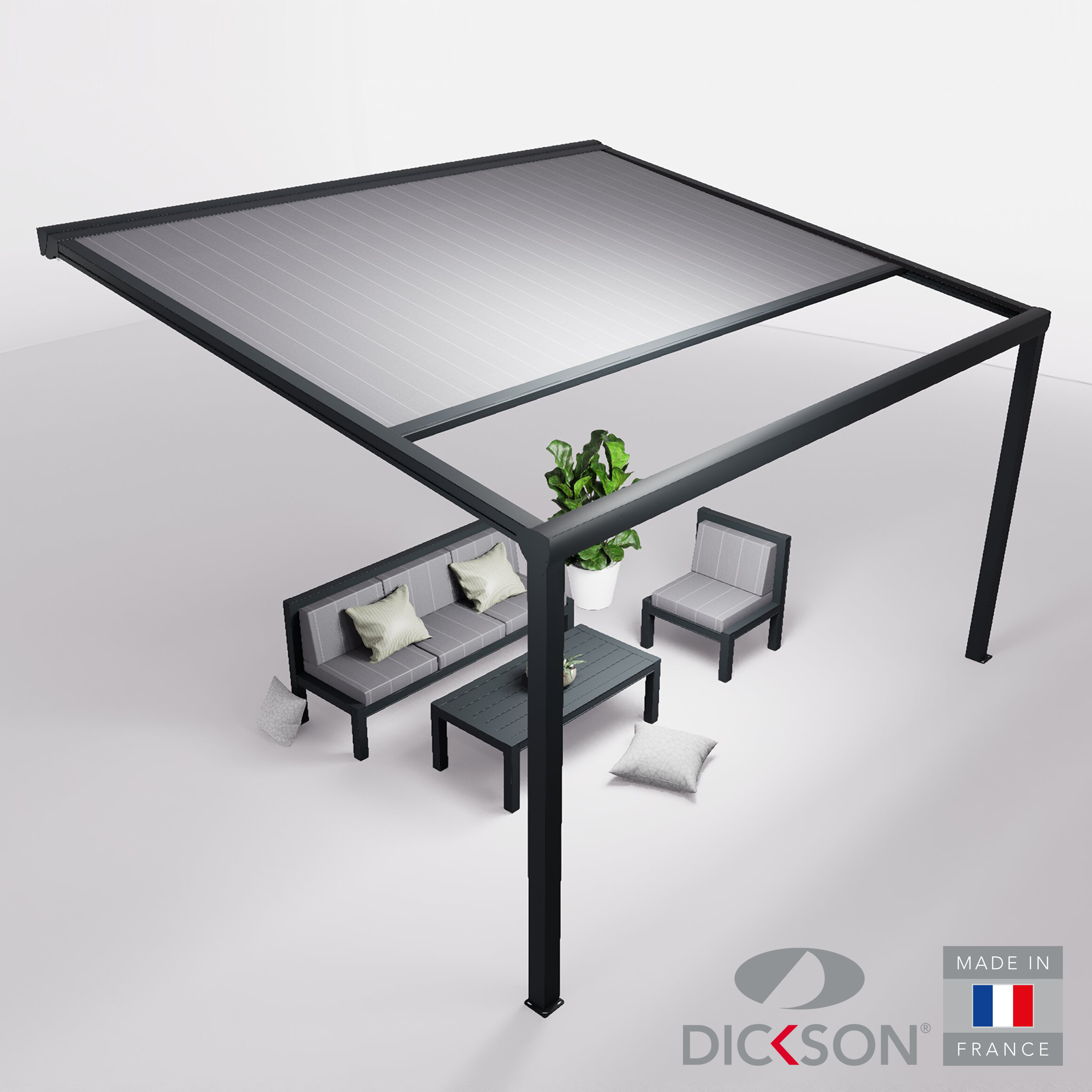 Ensemble Pergola toile et salon de jardin TILA - 4 places