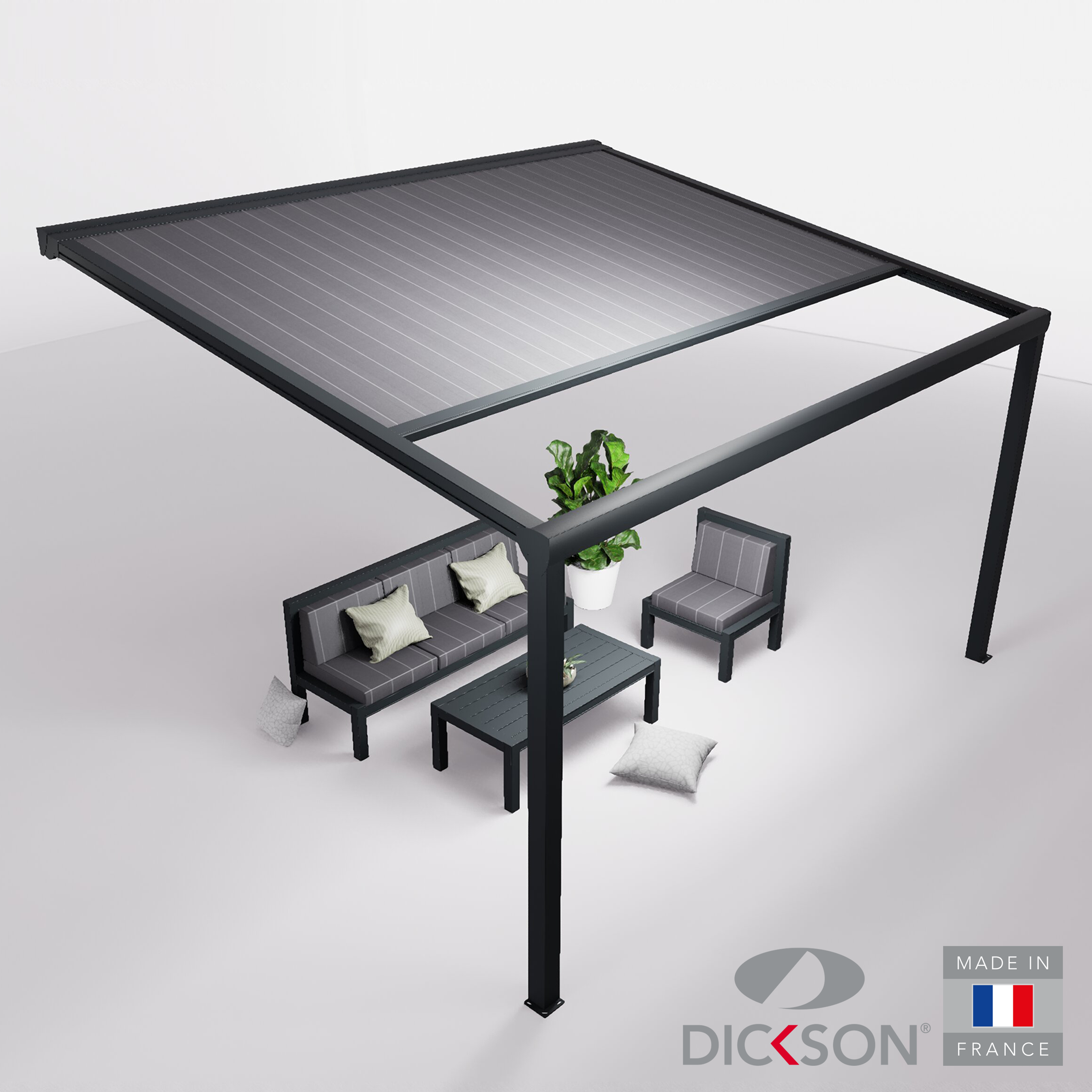 Ensemble Pergola toile et salon de jardin TILA - 4 places