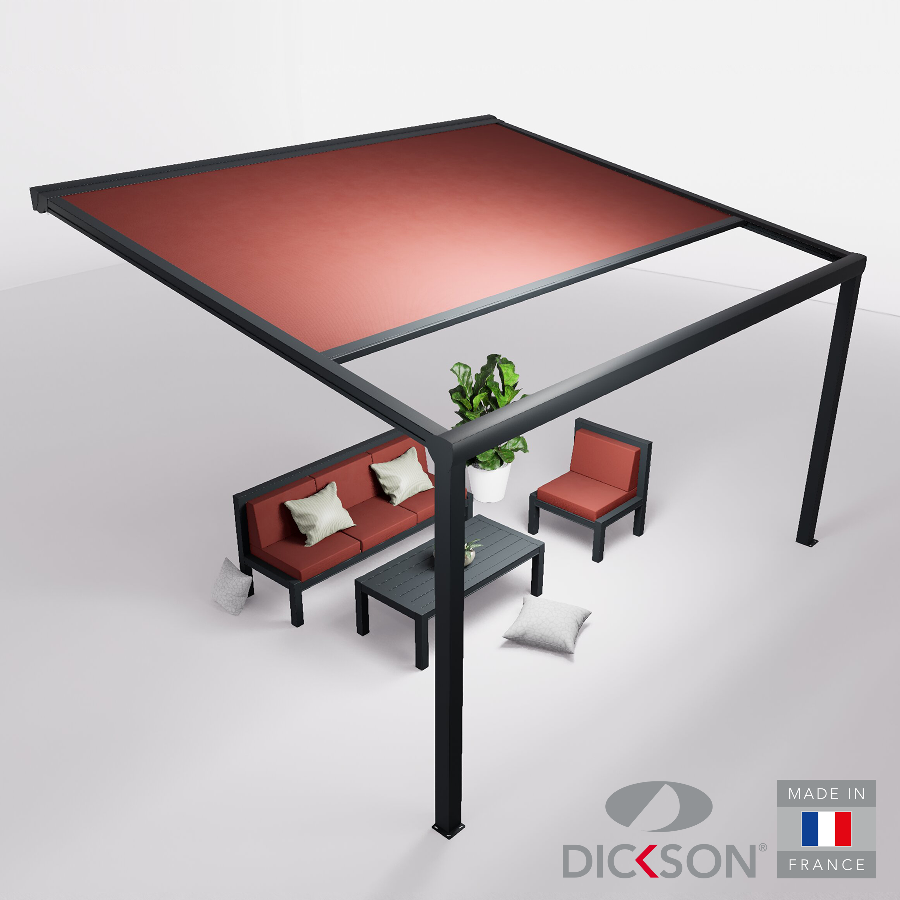 Ensemble Pergola toile et salon de jardin TILA - 4 places