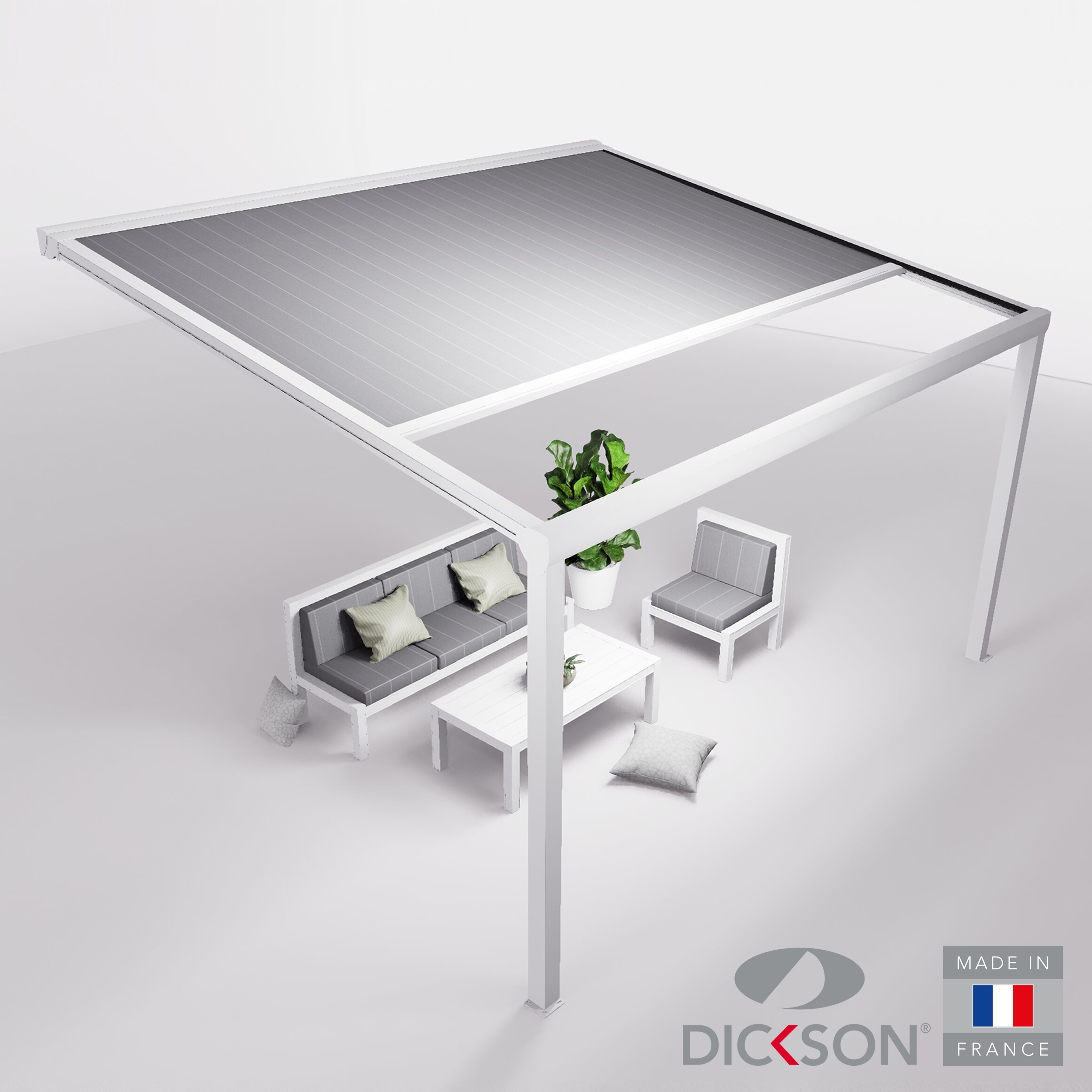 Ensemble Pergola toile et salon de jardin TILA - 4 places