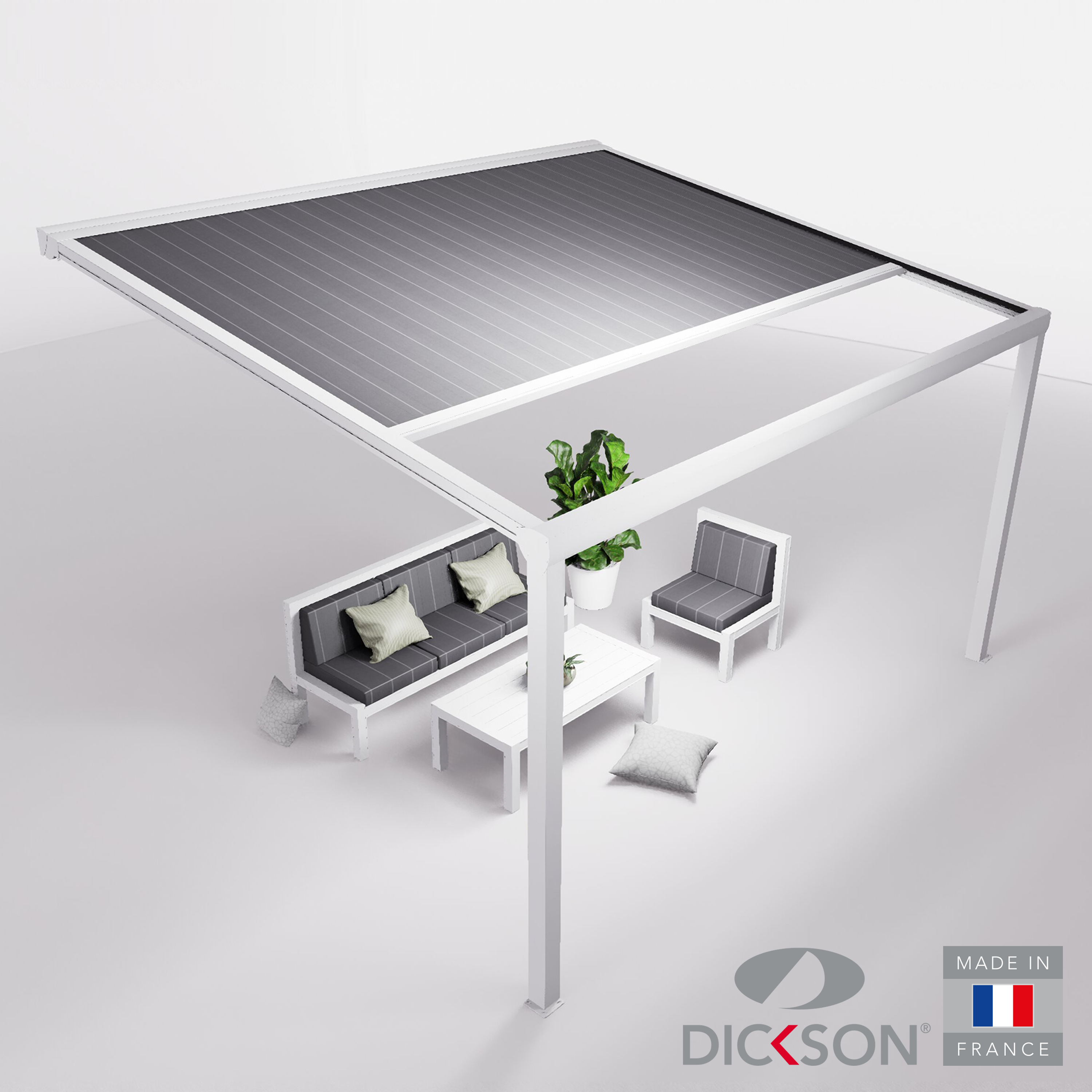 Ensemble Pergola toile et salon de jardin TILA - 4 places