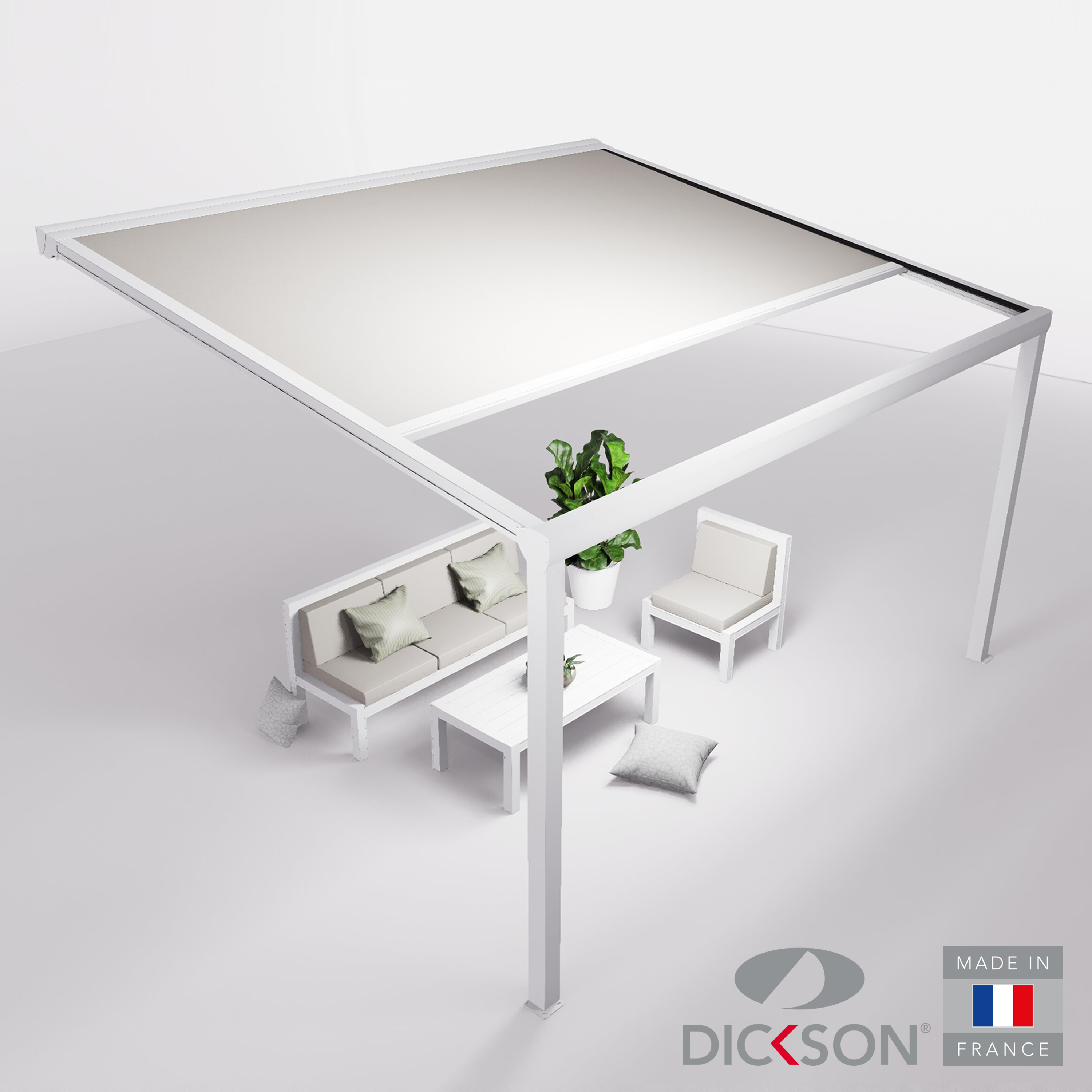 Ensemble Pergola toile et salon de jardin TILA - 4 places