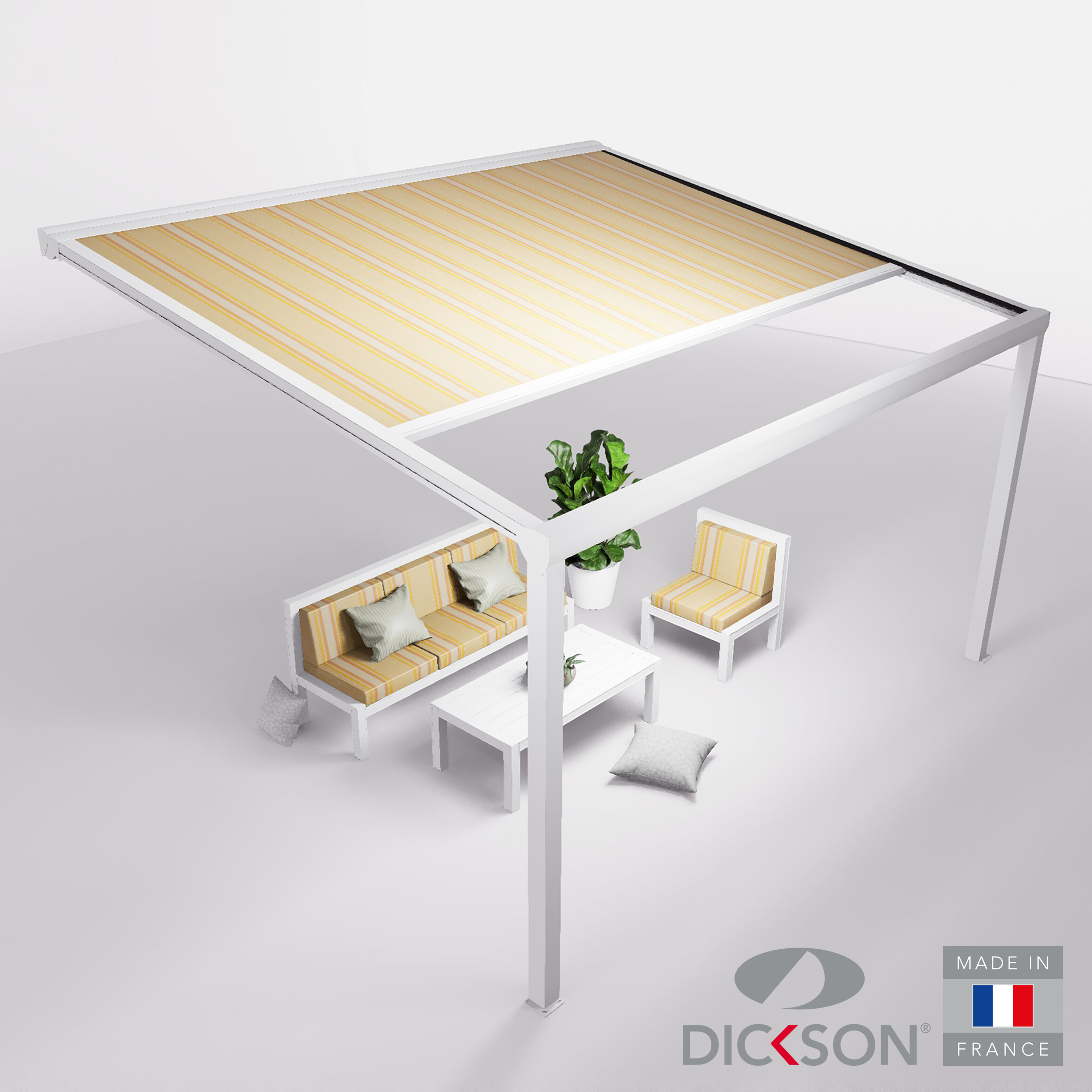 Ensemble Pergola toile et salon de jardin TILA - 4 places