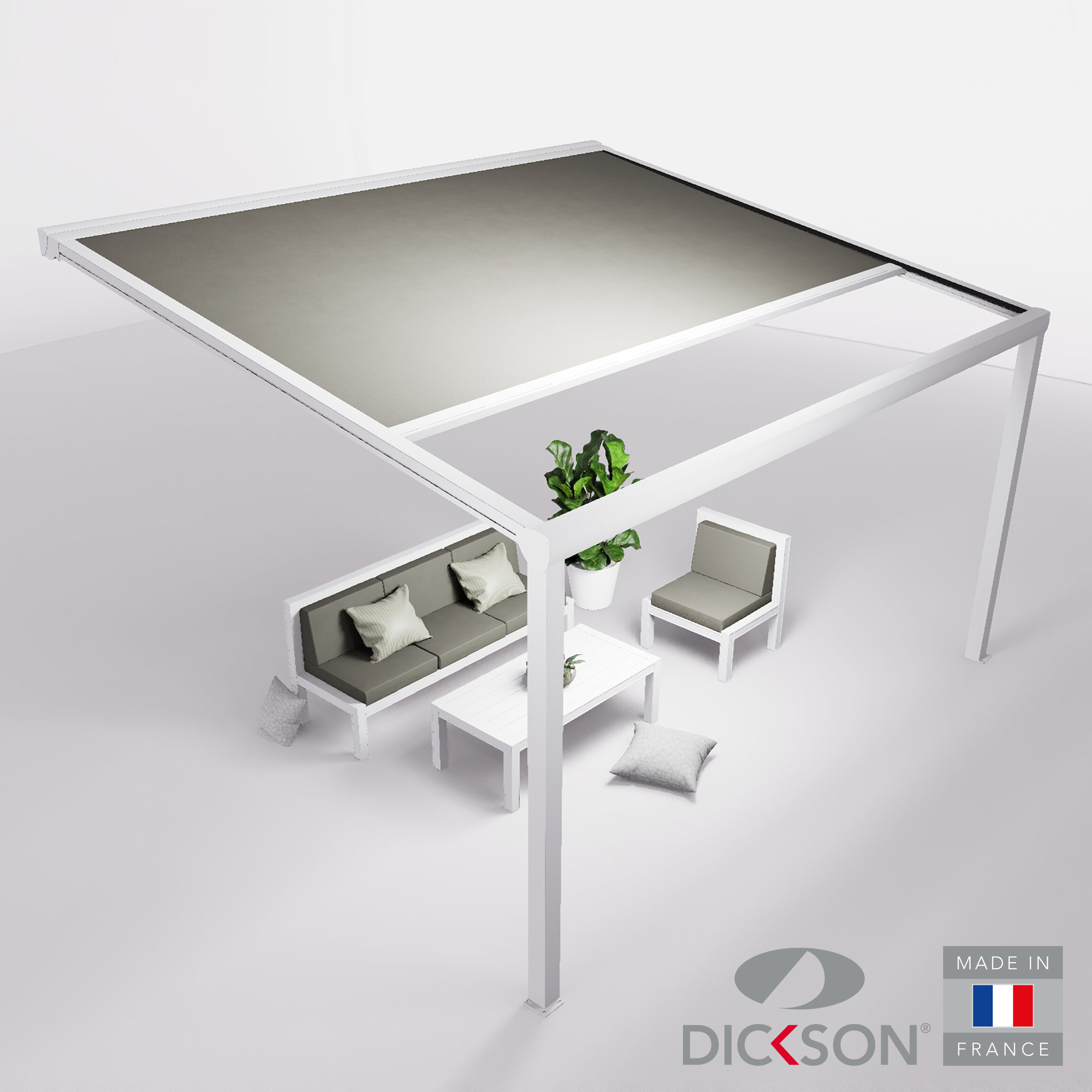 Ensemble Pergola toile et salon de jardin TILA - 4 places