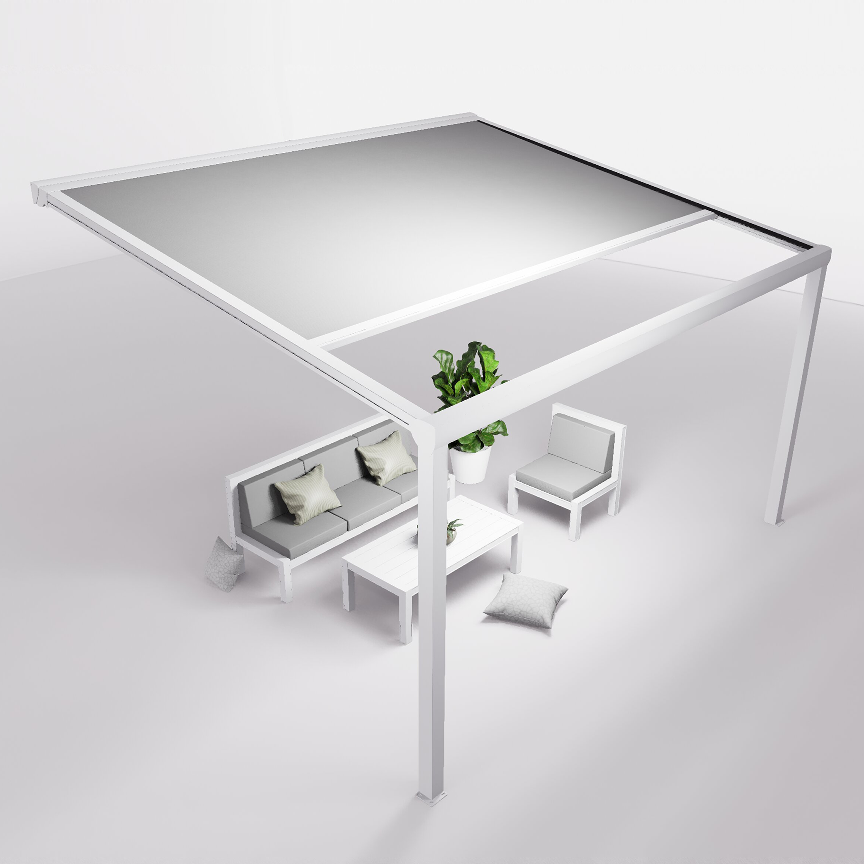 Ensemble Pergola toile et salon de jardin TILA - 4 places