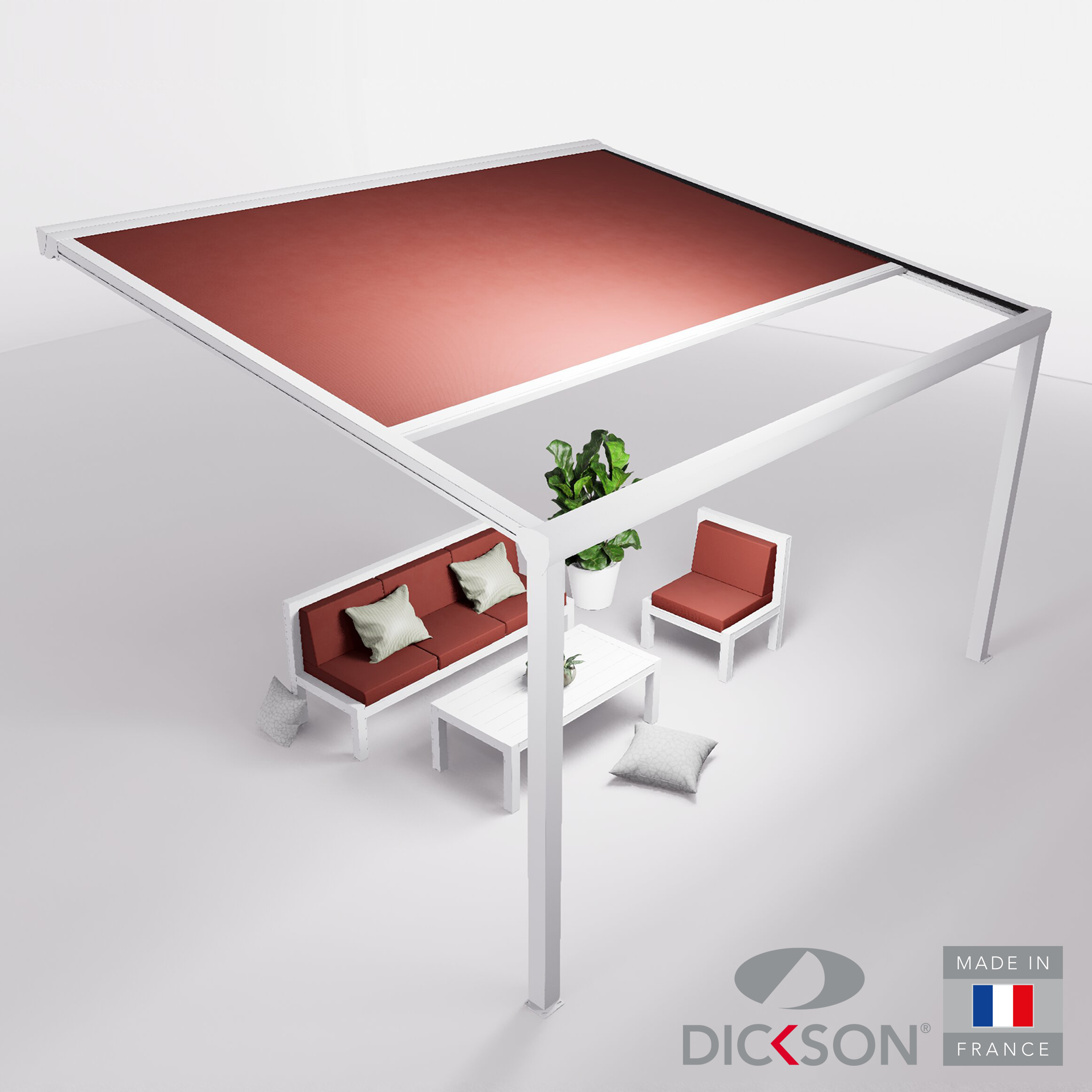 Ensemble Pergola toile et salon de jardin TILA - 4 places