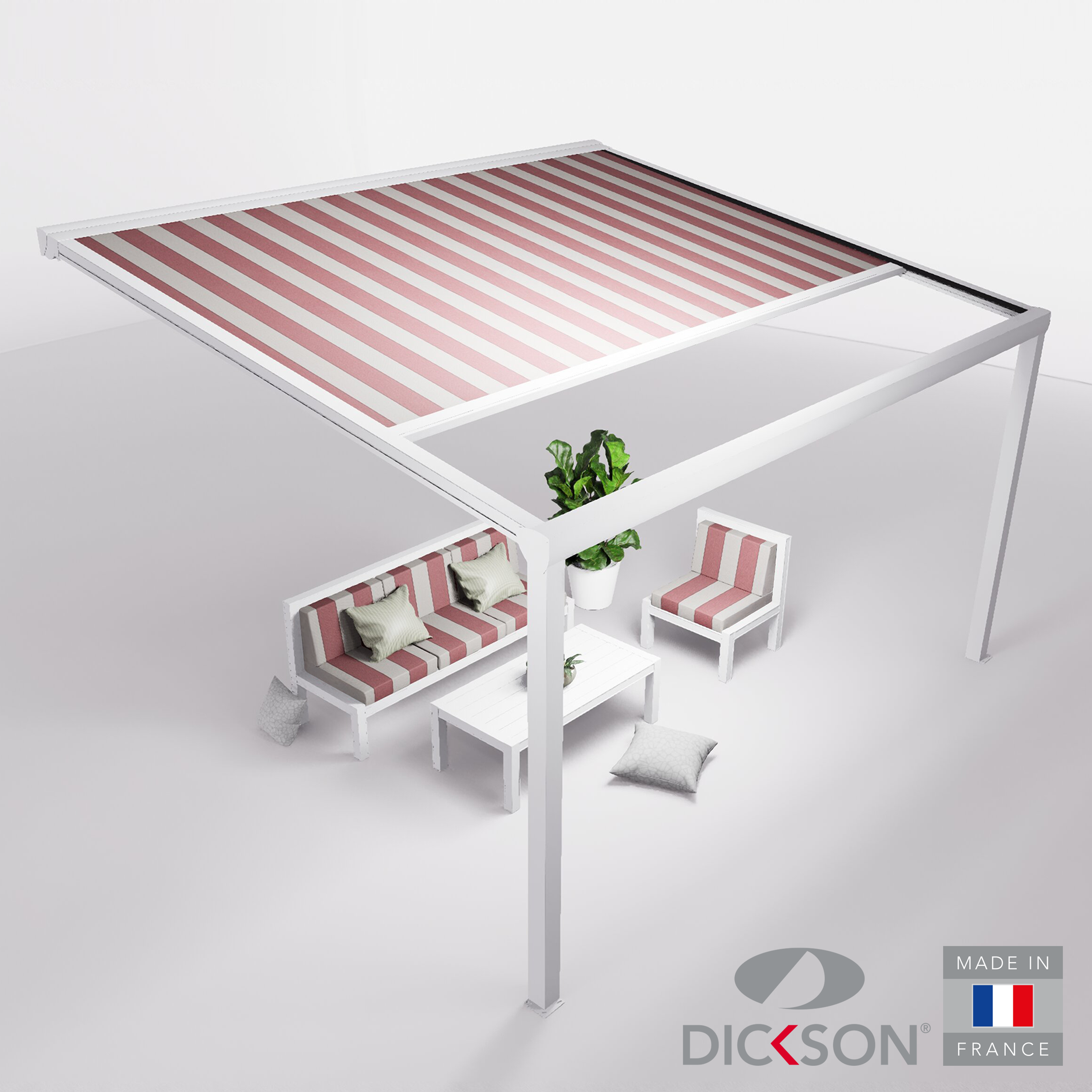 Ensemble Pergola toile et salon de jardin TILA - 4 places